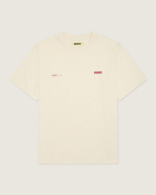 Woodbird WBBaine 8410 Tee T-Shirts Off White-Red