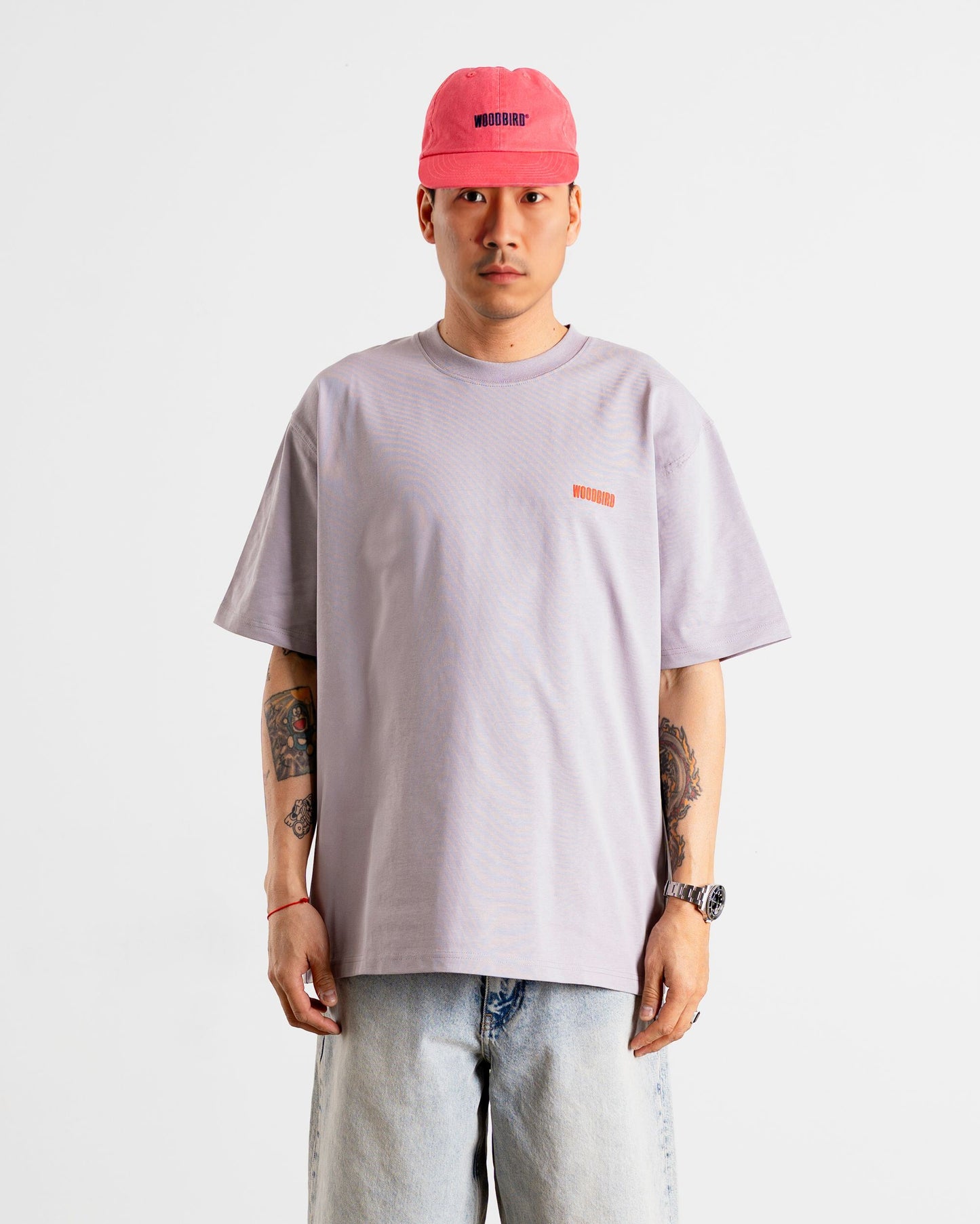 Woodbird WBBaine Kind Tee T-Shirts Grey-Purple
