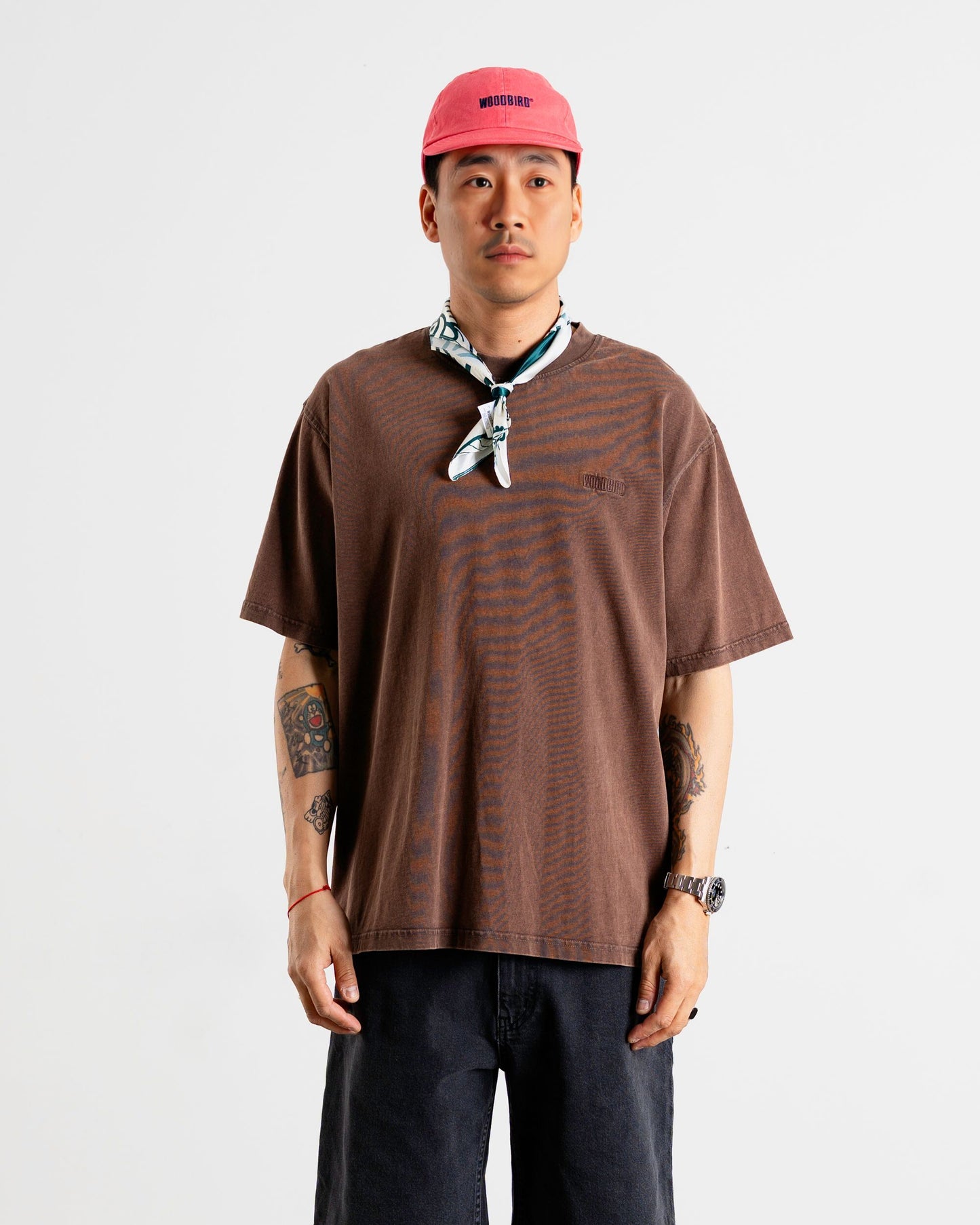 Woodbird WBBaine Washed Tee T-Shirts Brown