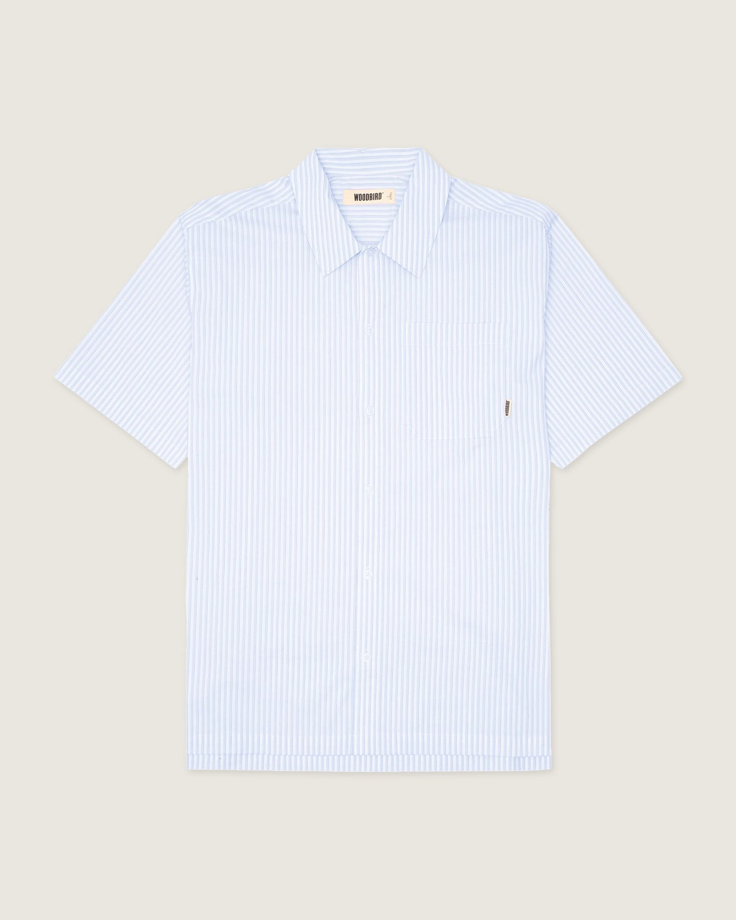 Woodbird WBBanks Stripe Shirt Shirts White-Lt. blue