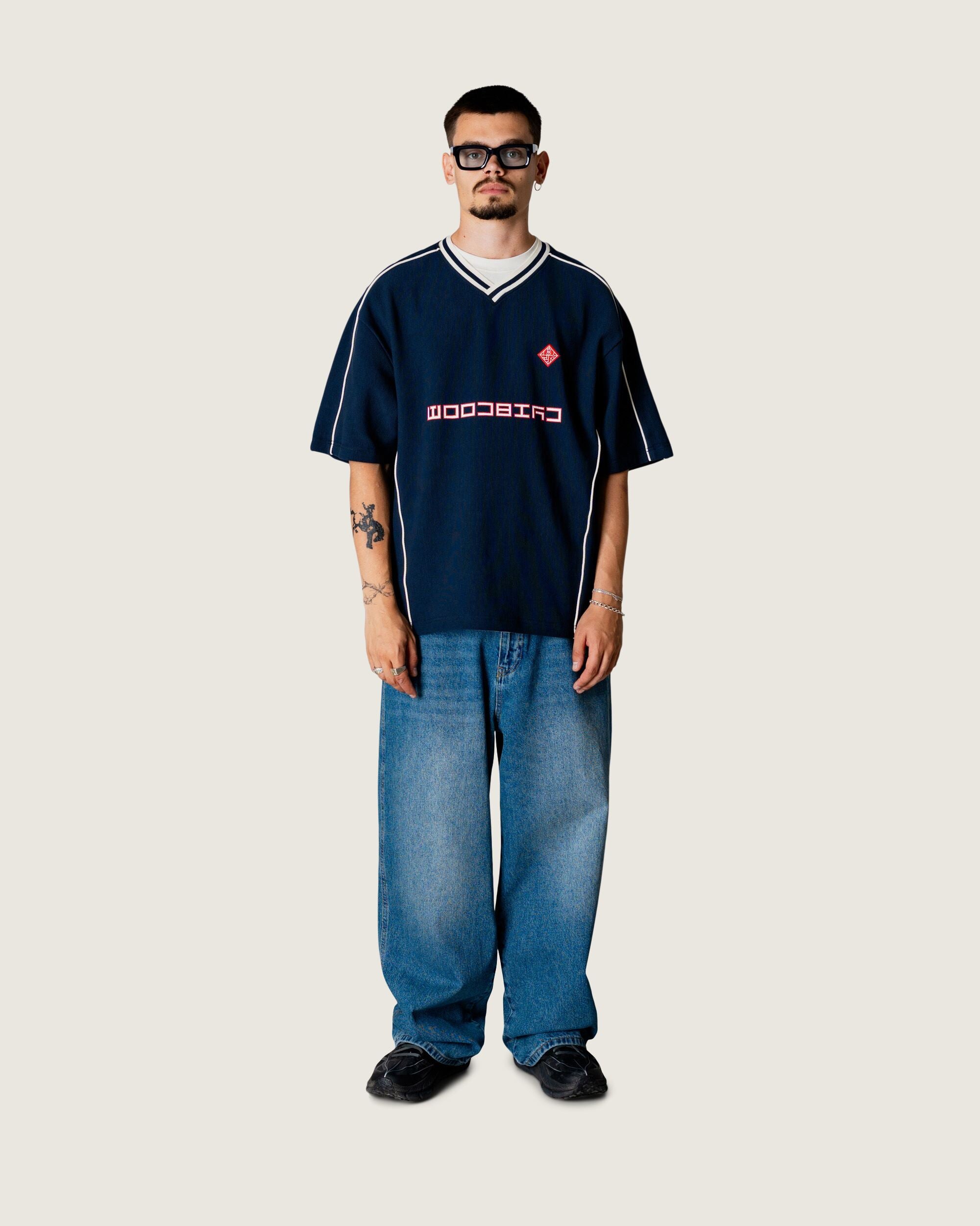 Woodbird WBBeam 90s Sport Tee T-Shirts Dark Navy