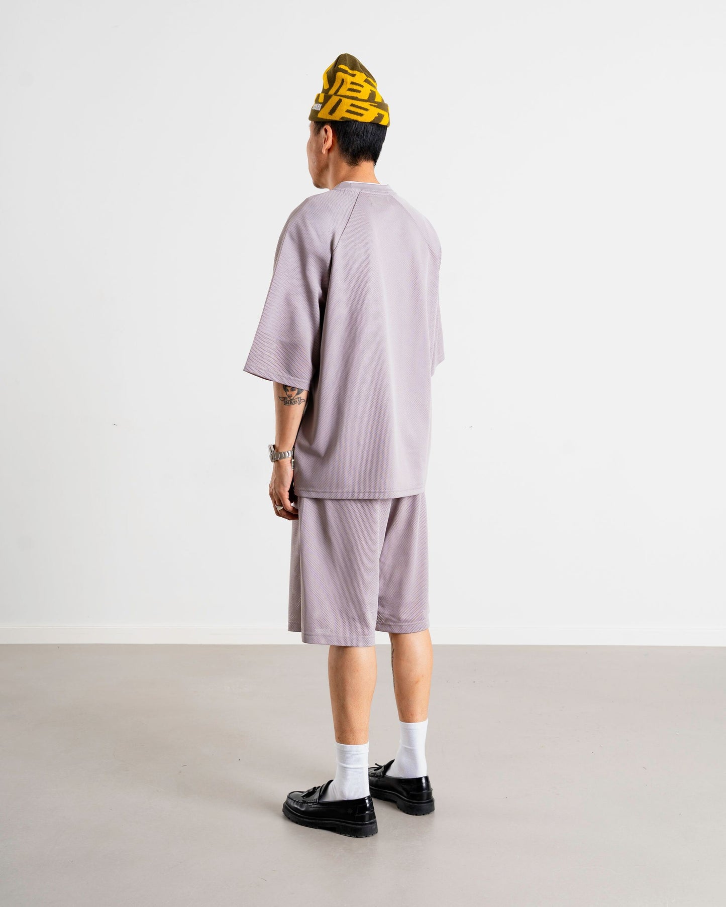 Woodbird WBBlake Mesh Tee T-Shirts Grey-Purple