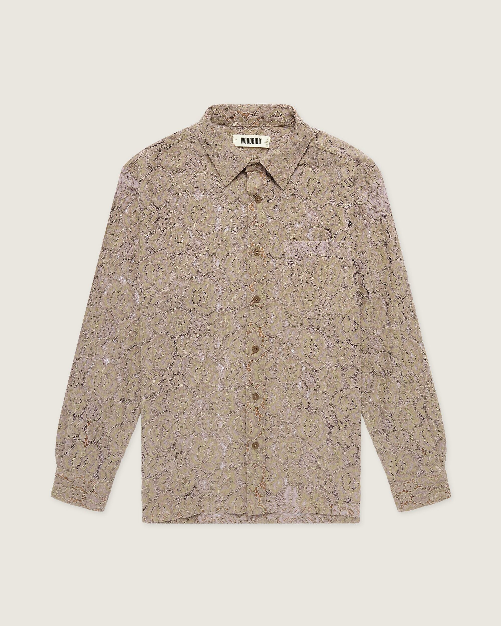 Woodbird WBBuzo Flow Shirt Shirts Taupe Brown