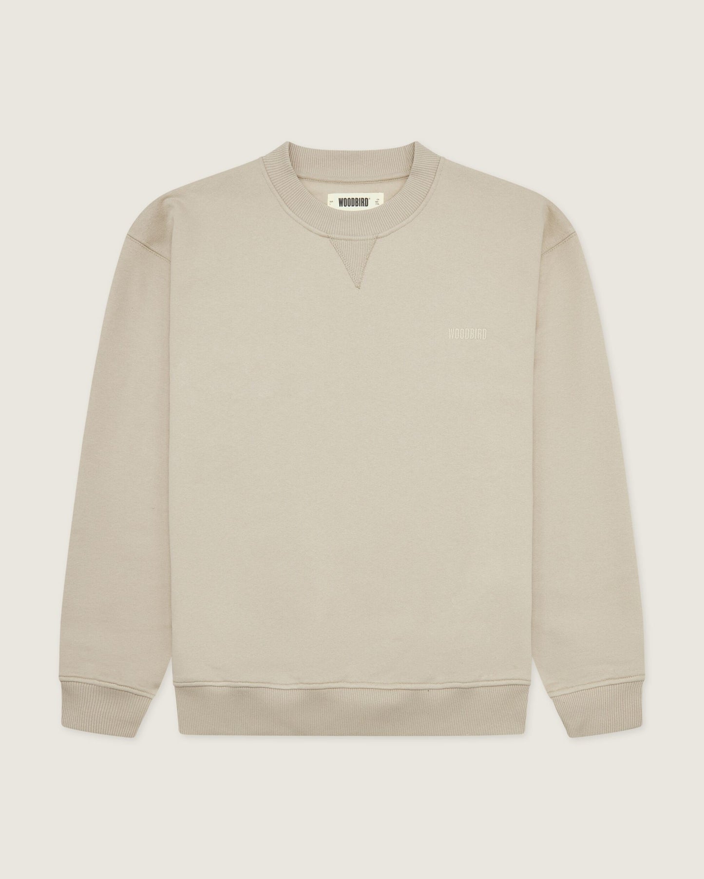 Woodbird WBCane Base Crew Sweats Dark Beige