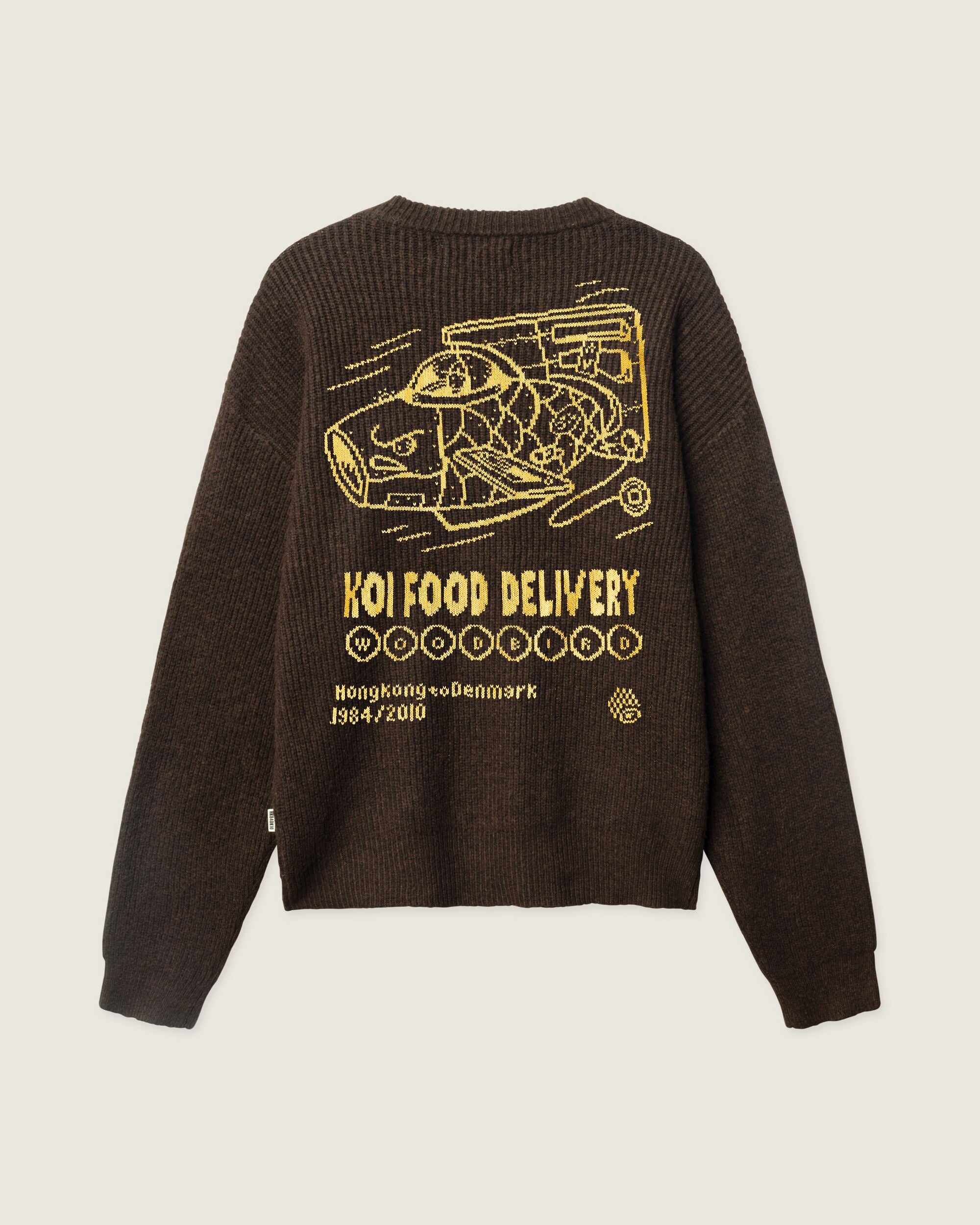 Woodbird WBKurt Koi Delivery Crew Knits Dark Brown