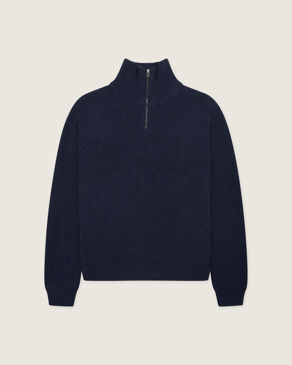 Woodbird WBLass Wool Half-Zip Knits Navy