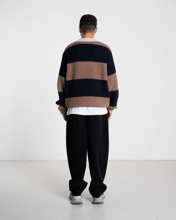 Woodbird WBLotu Striped Polo Knits Navy Striped