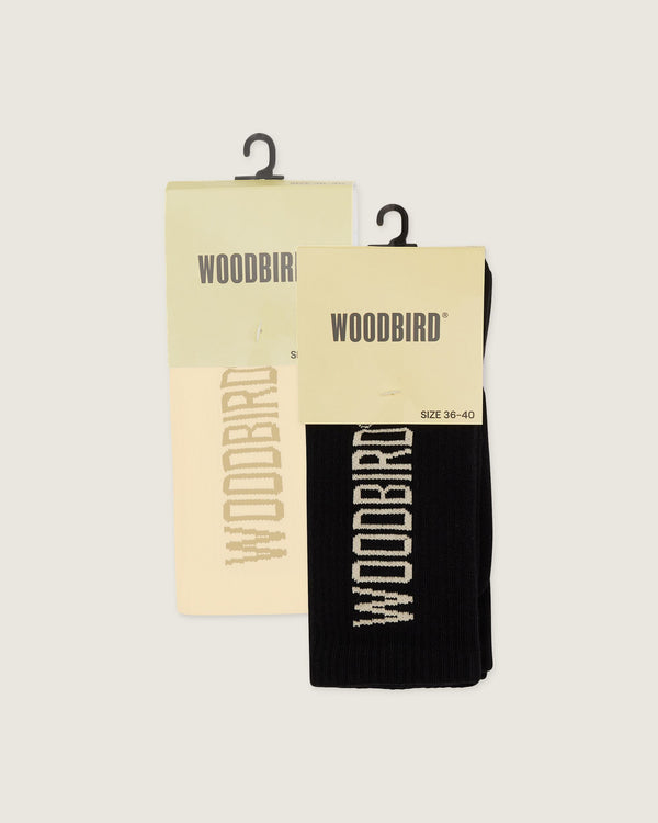 Woodbird WBTennis Multi Logo Socks 2 Pack Accessories Off White-Black