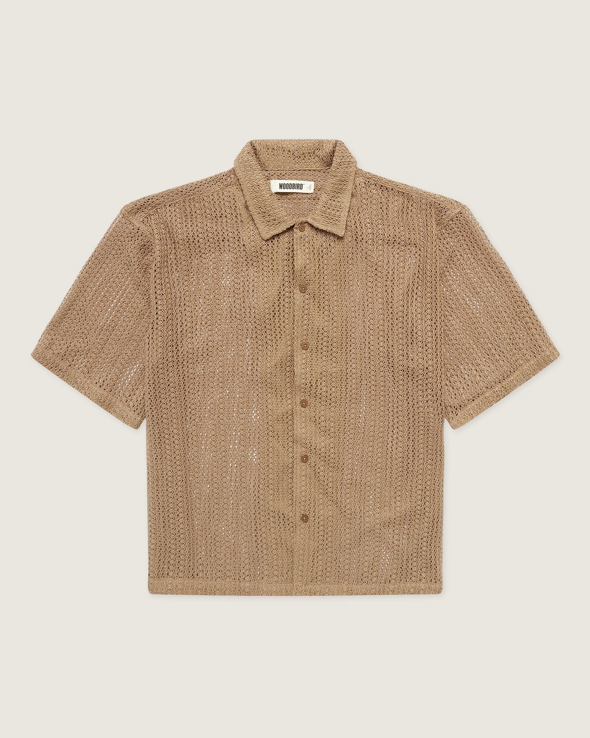 Woodbird WBWang Lace Shirt Shirts Taupe Brown