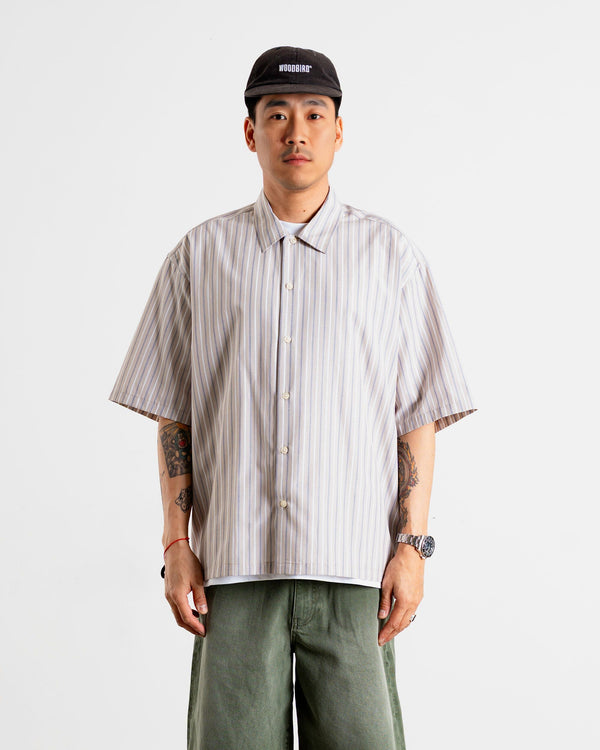 Woodbird WBWang Striped shirt Shirts Light Blue