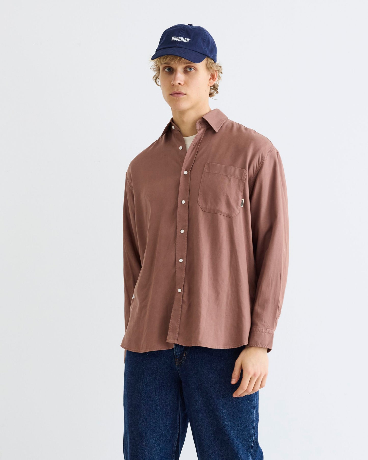 Woodbird WBYuzo Tencel Shirt Shirts Burnt Red