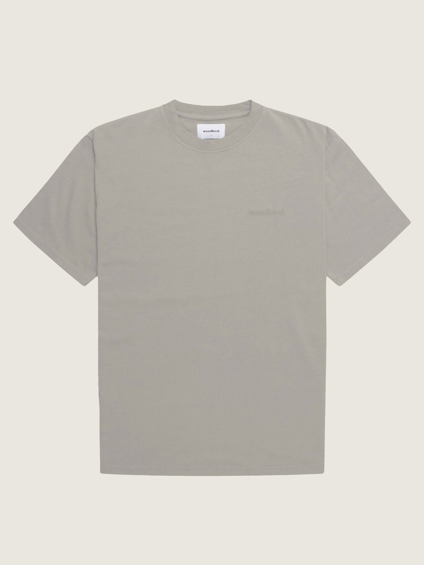 Woodbird Baine Base Tee T-Shirts Light Grey