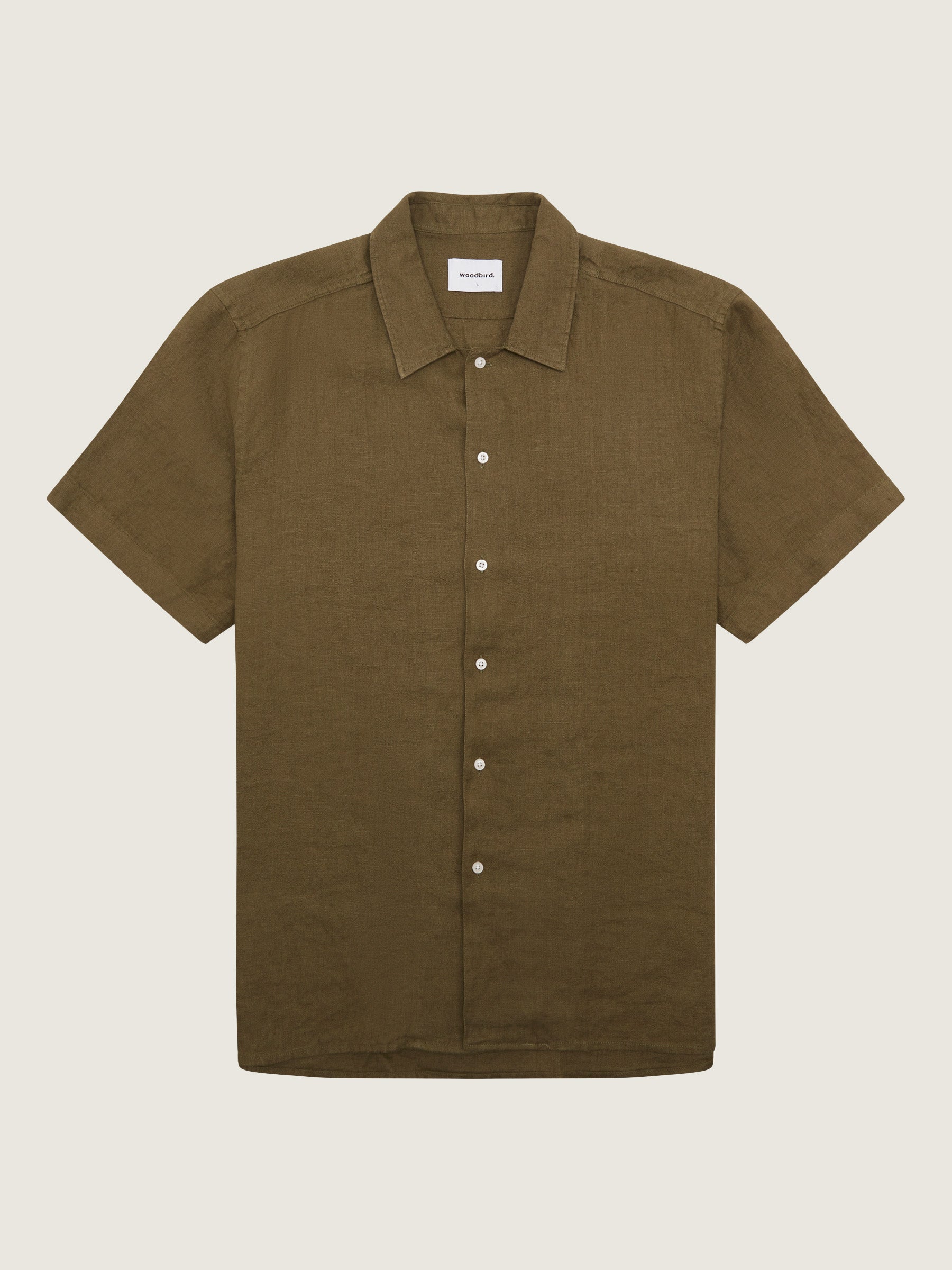Woodbird Sunny Linen Shirt Shirts Khaki