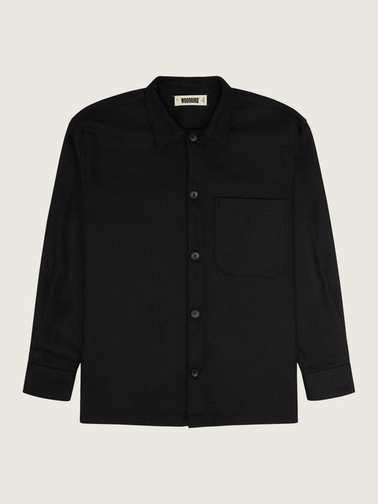Woodbird Tuck Twill Shirt Shirts Black