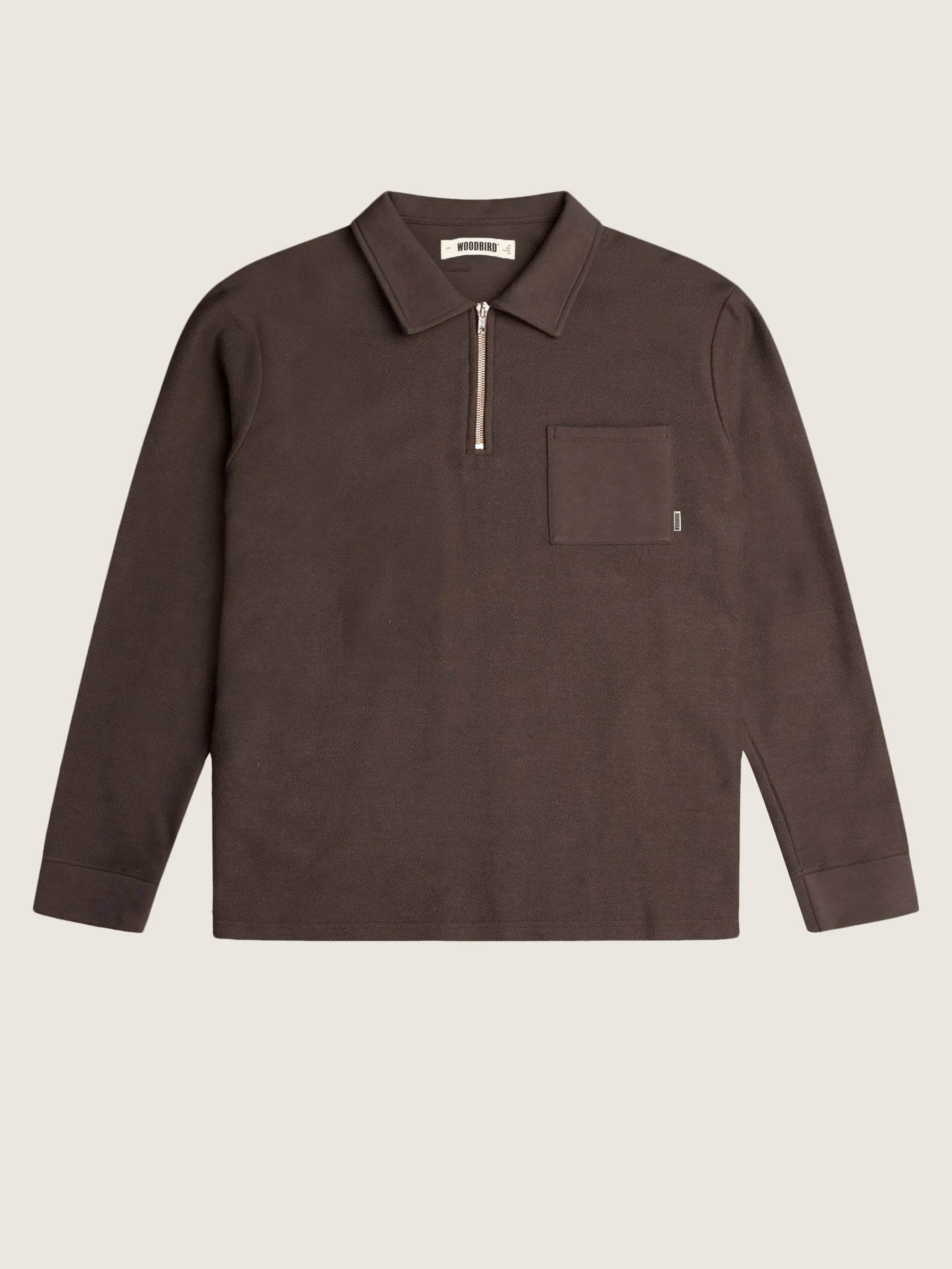Woodbird WBAlter Half-Zip Shirts Brown