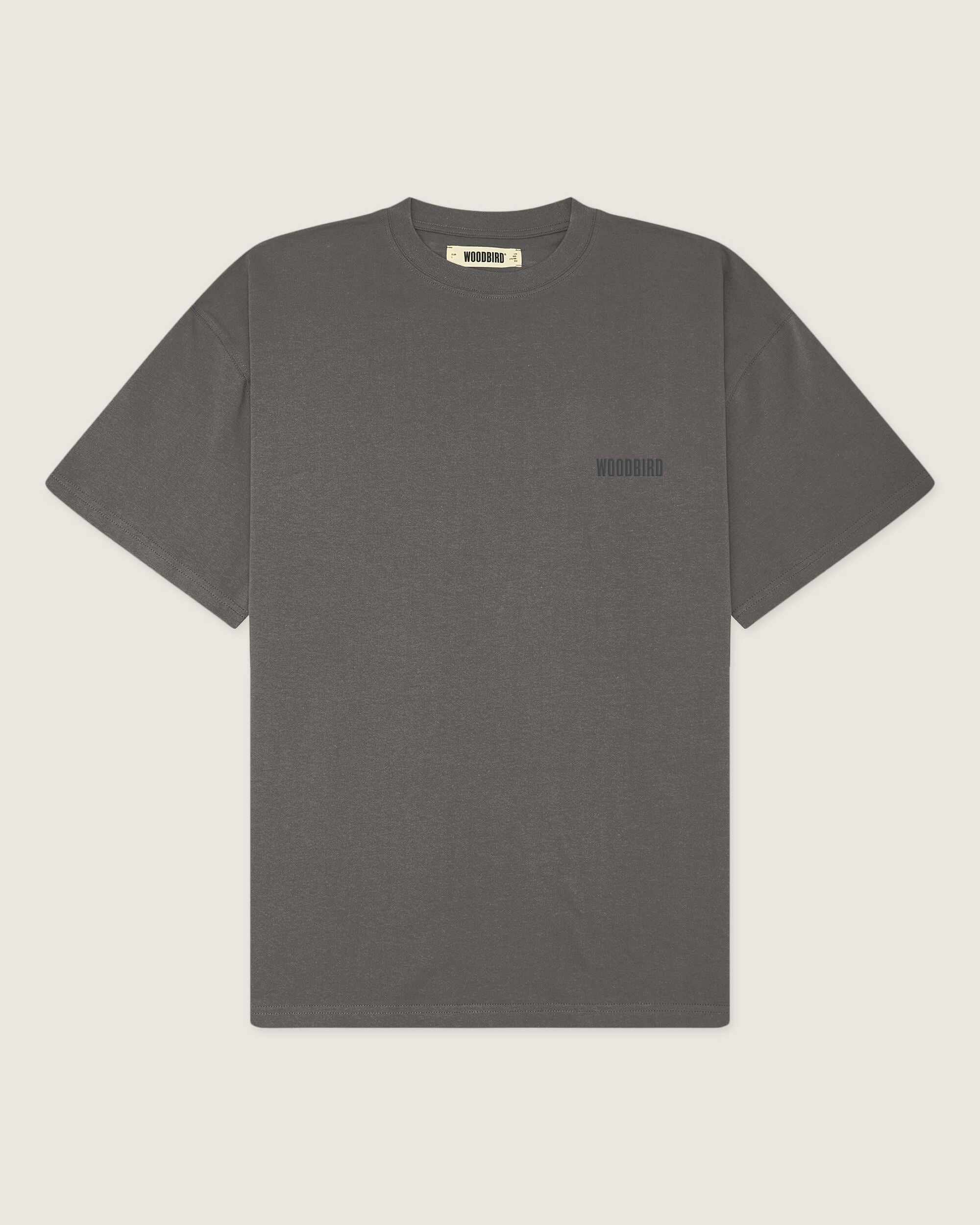 Woodbird WBBaine Base tee T-Shirts Antra Grey