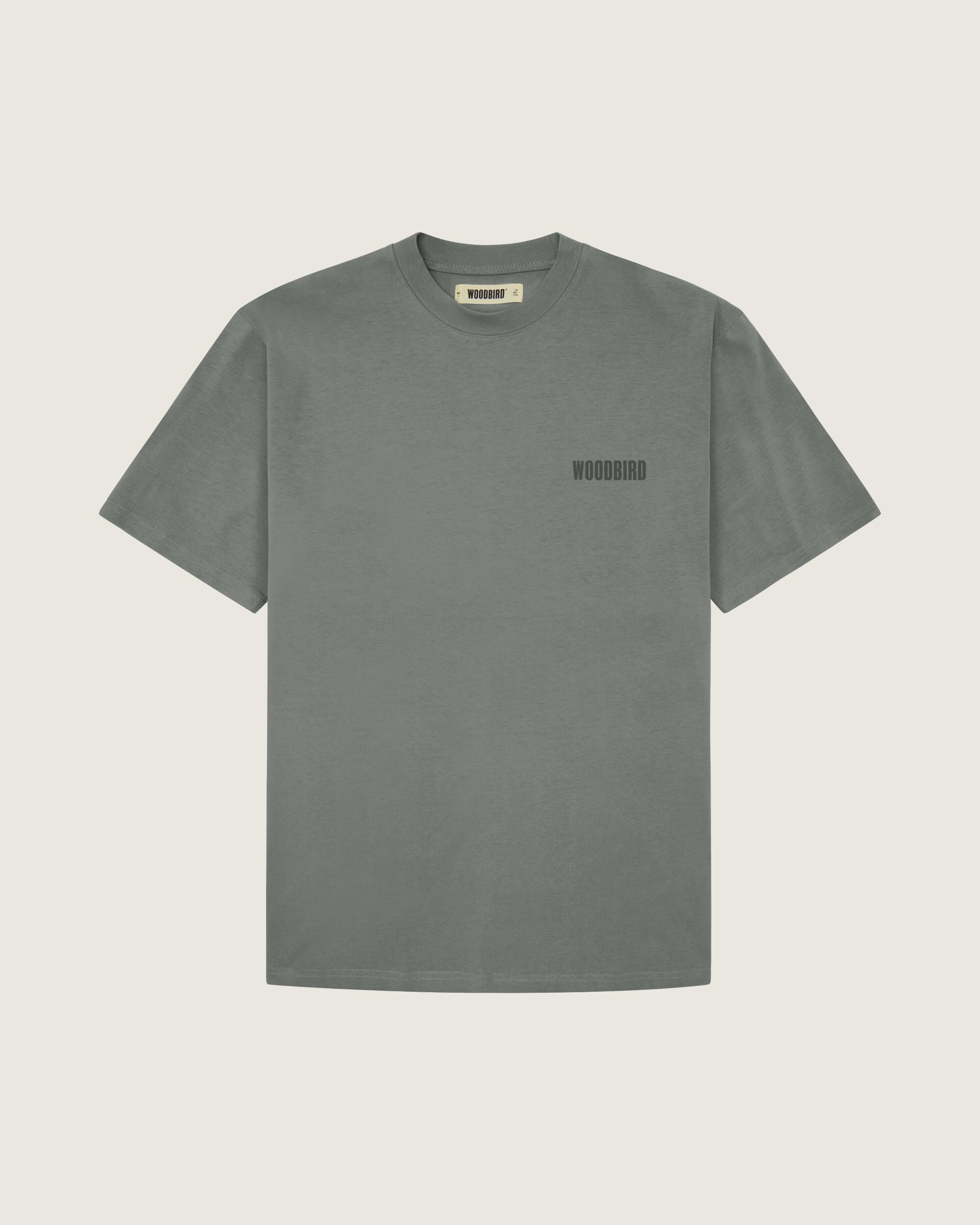 Woodbird WBBaine Base tee T-Shirts Grey-Green