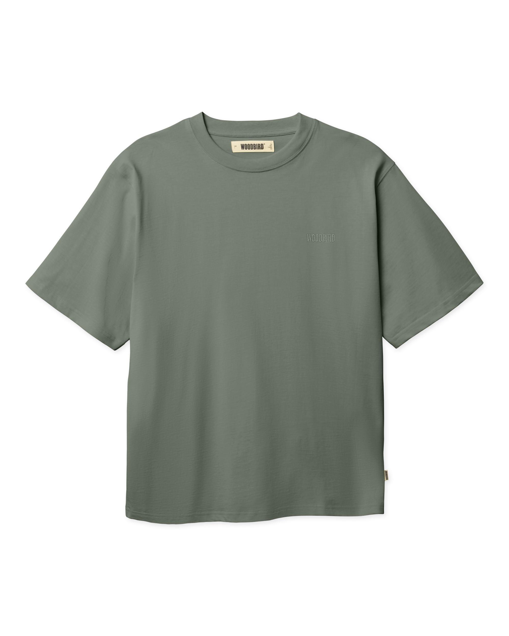 Woodbird WBBaine Base tee T-Shirts Grey-Green