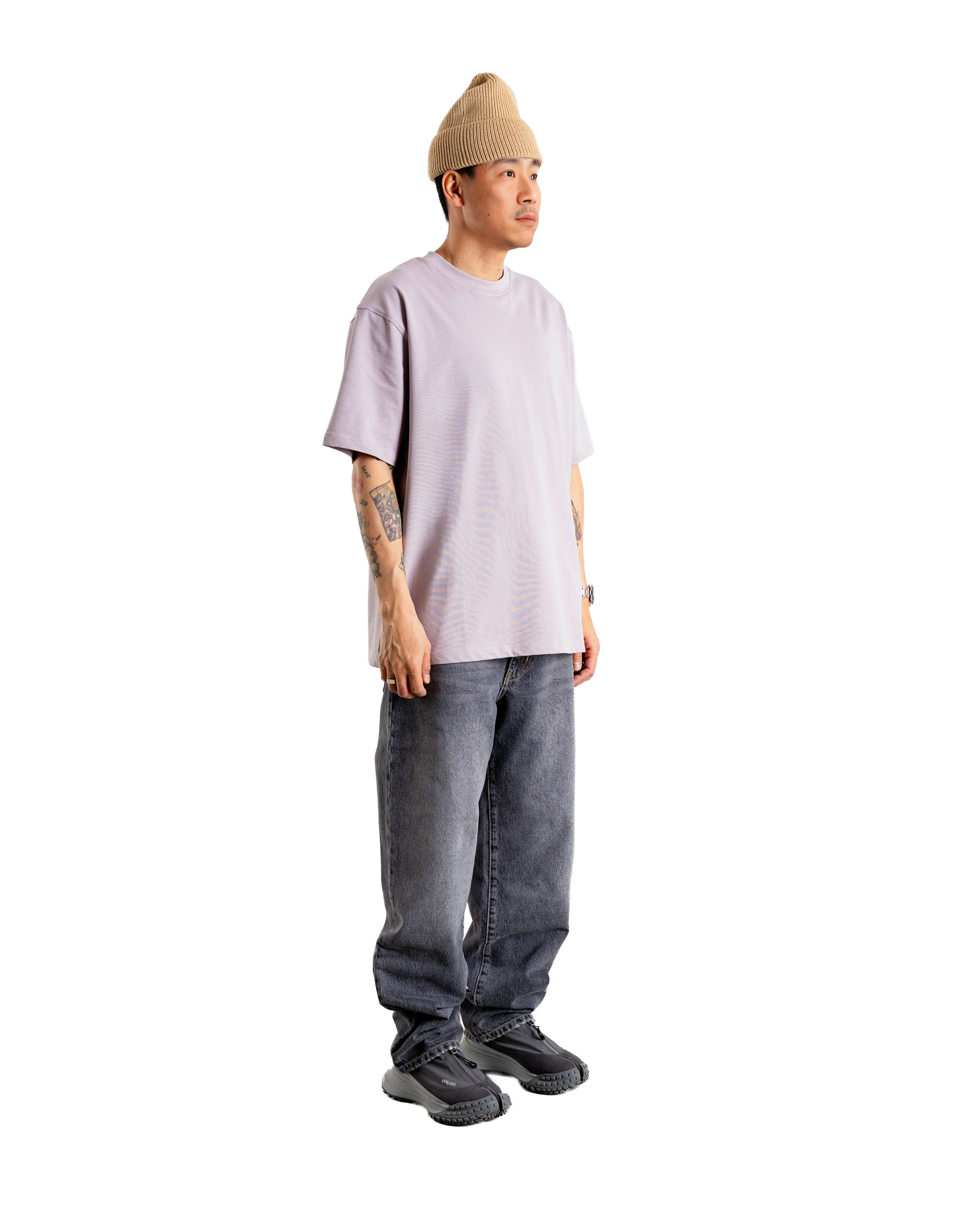 Woodbird WBBaine Base tee T-Shirts Grey-Purple