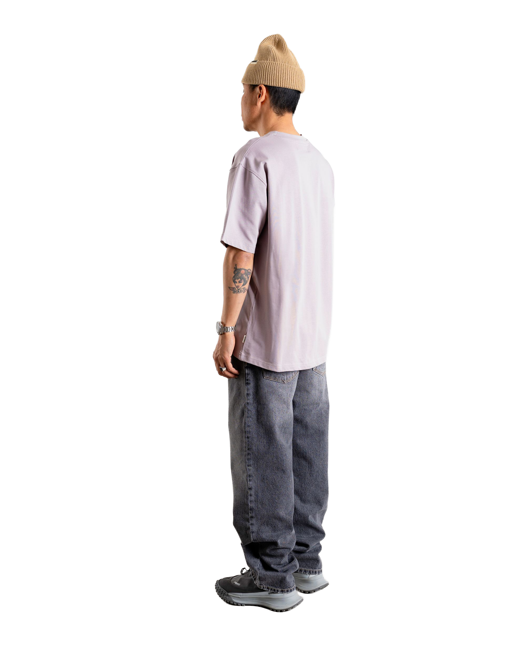 Woodbird WBBaine Base tee T-Shirts Grey-Purple