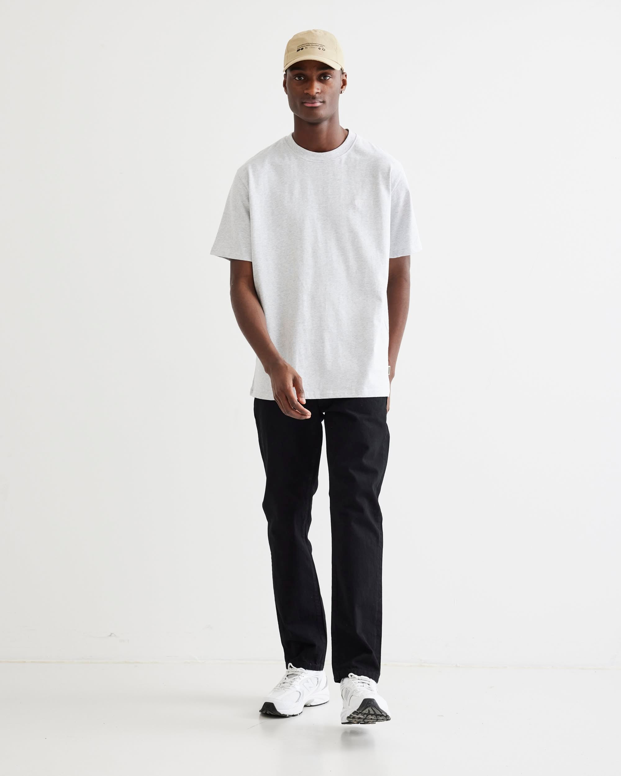 Woodbird WBBaine Base tee T-Shirts Snow Melange