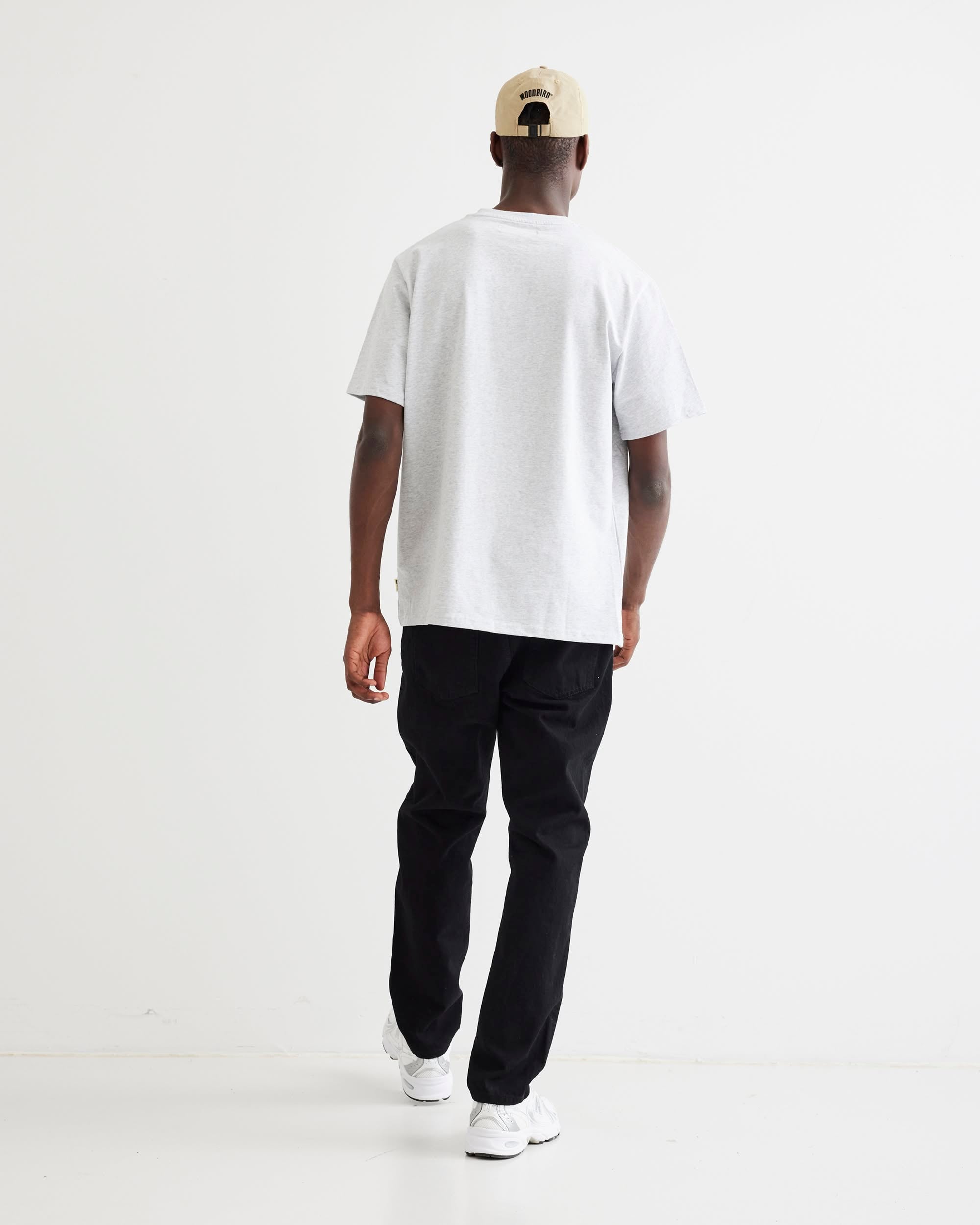 Woodbird WBBaine Base tee T-Shirts Snow Melange