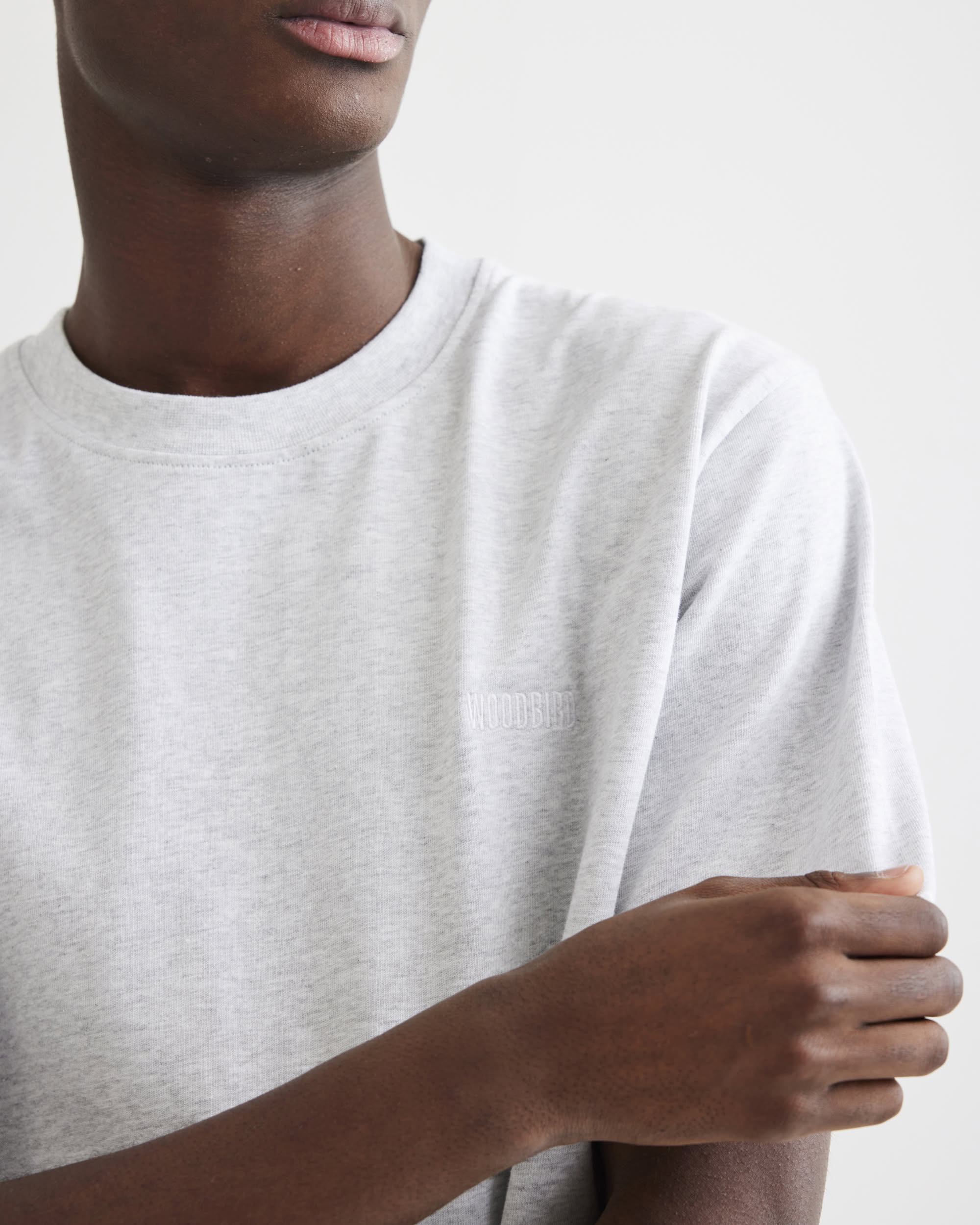 Woodbird WBBaine Base tee T-Shirts Snow Melange