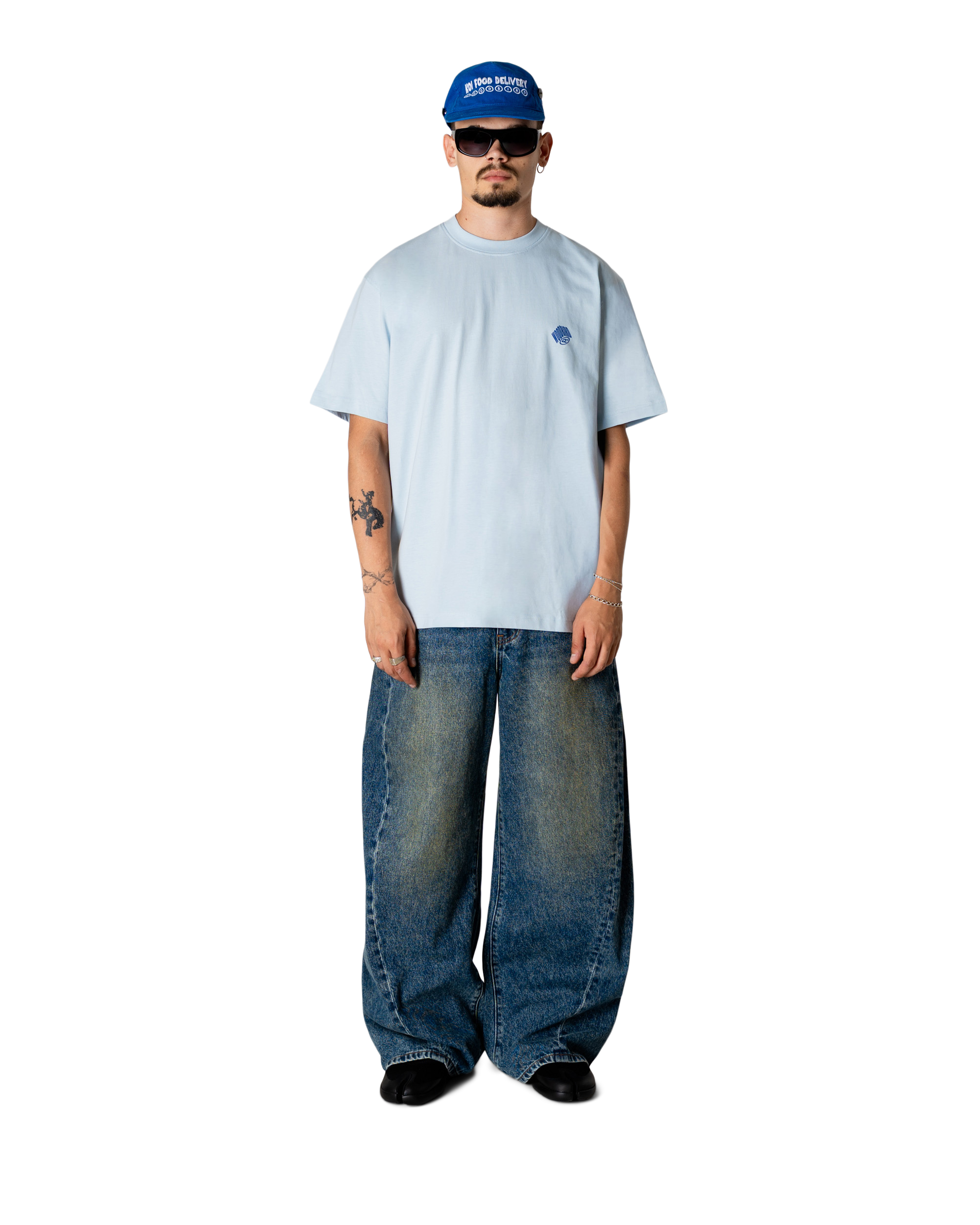 Woodbird WBBaine Carp Tee T-Shirts Dusty Blue
