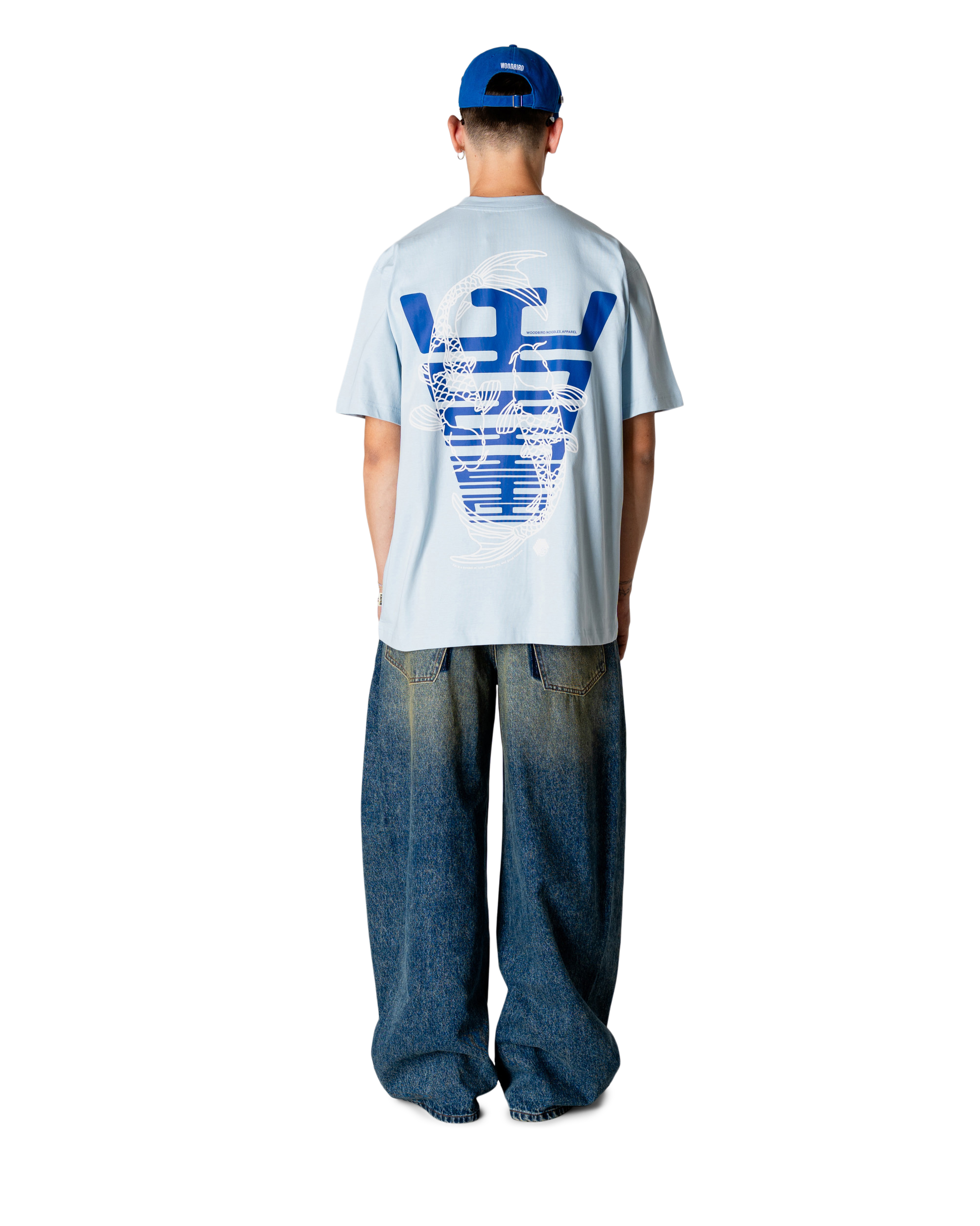 Woodbird WBBaine Carp Tee T-Shirts Dusty Blue