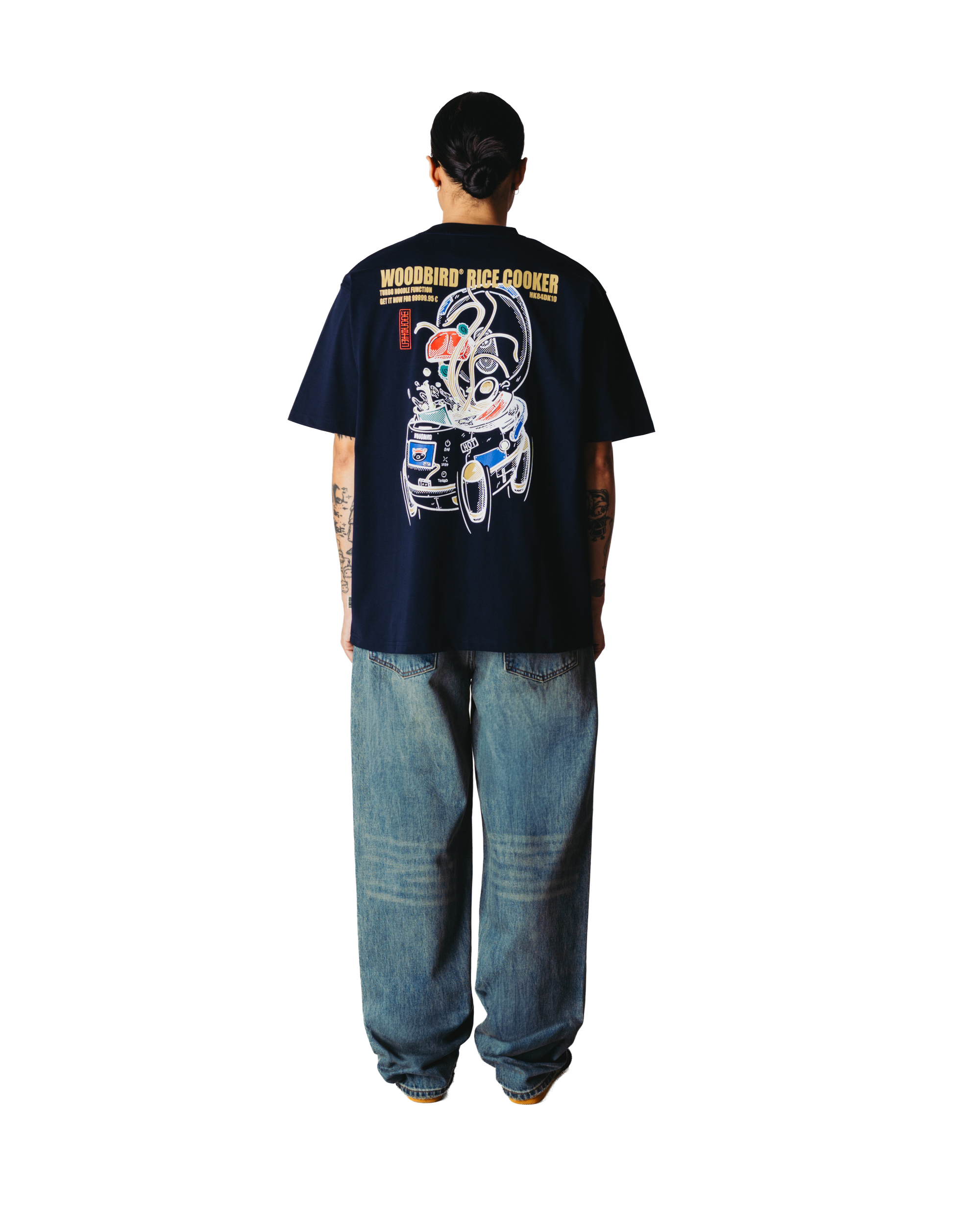 Woodbird WBBaine Cook Tee T-Shirts Dark Navy