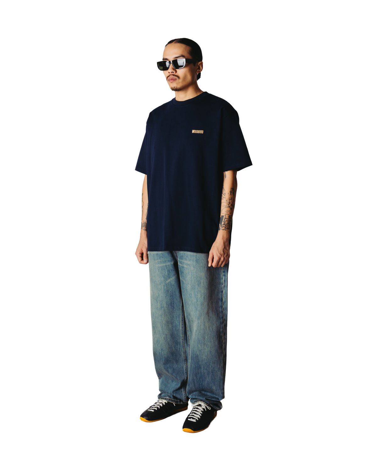 Woodbird WBBaine Cook Tee T-Shirts Dark Navy