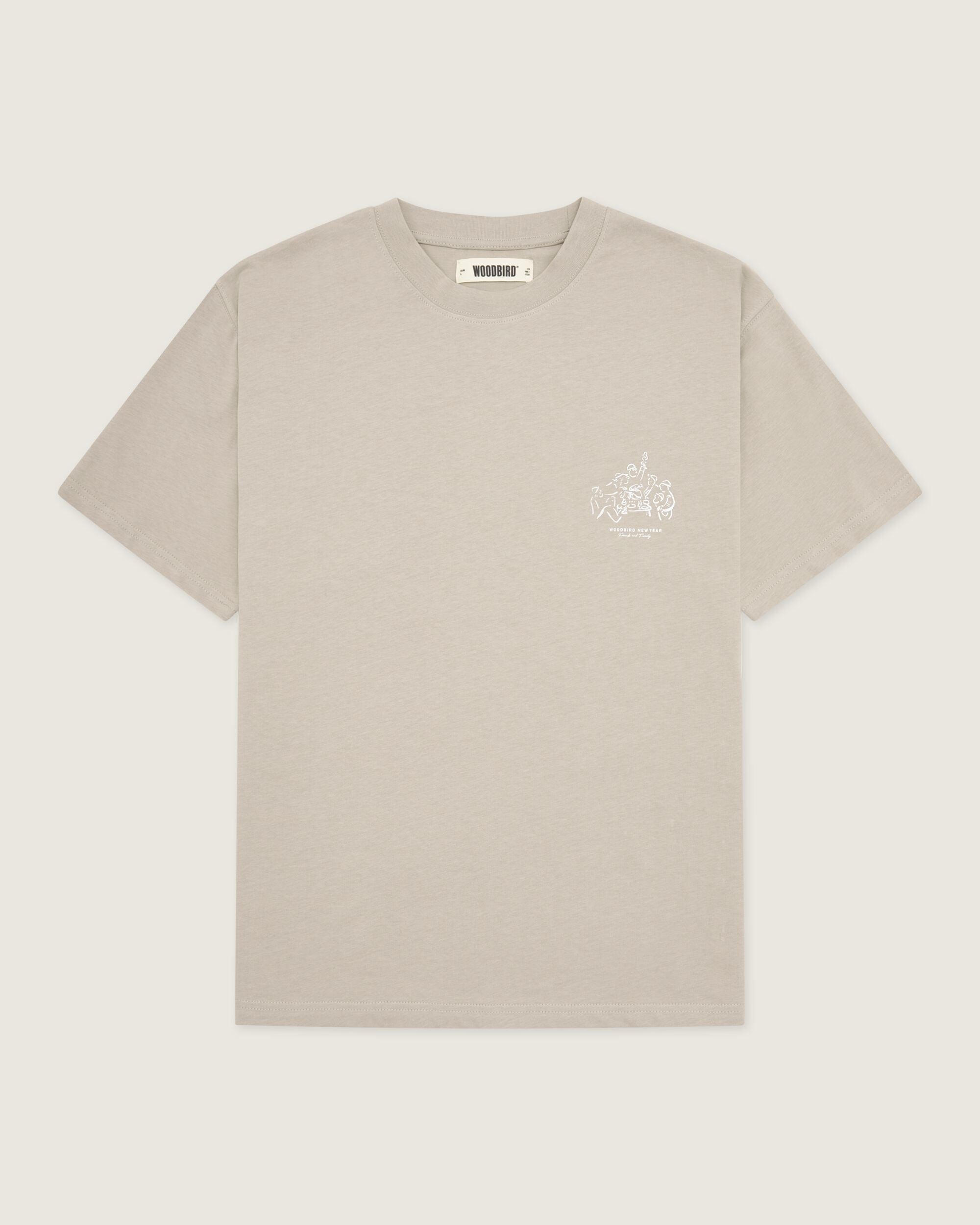 Woodbird WBBaine Fam Tee T-Shirts Dark Beige