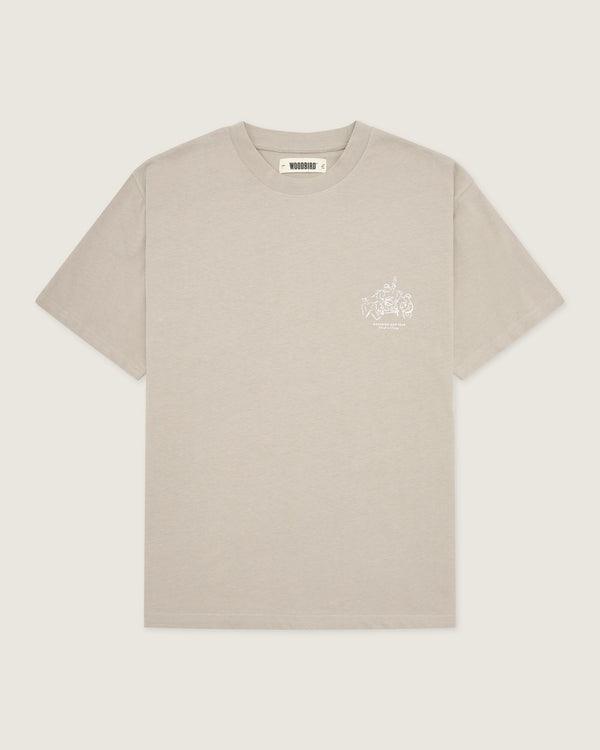 Woodbird WBBaine Fam Tee T-Shirts Dark Beige