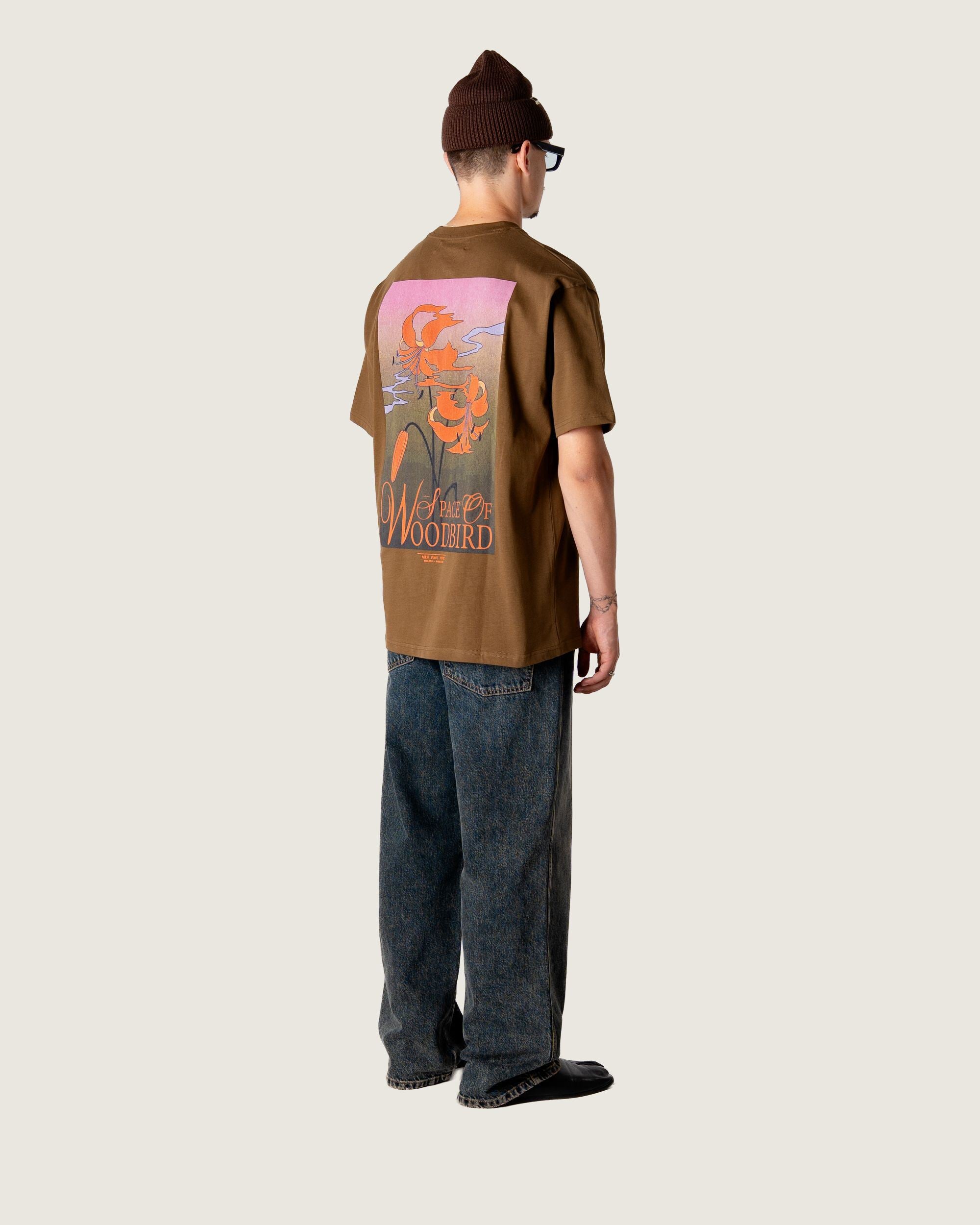 Woodbird WBBaine Flower Tee T-Shirts Dark Brown