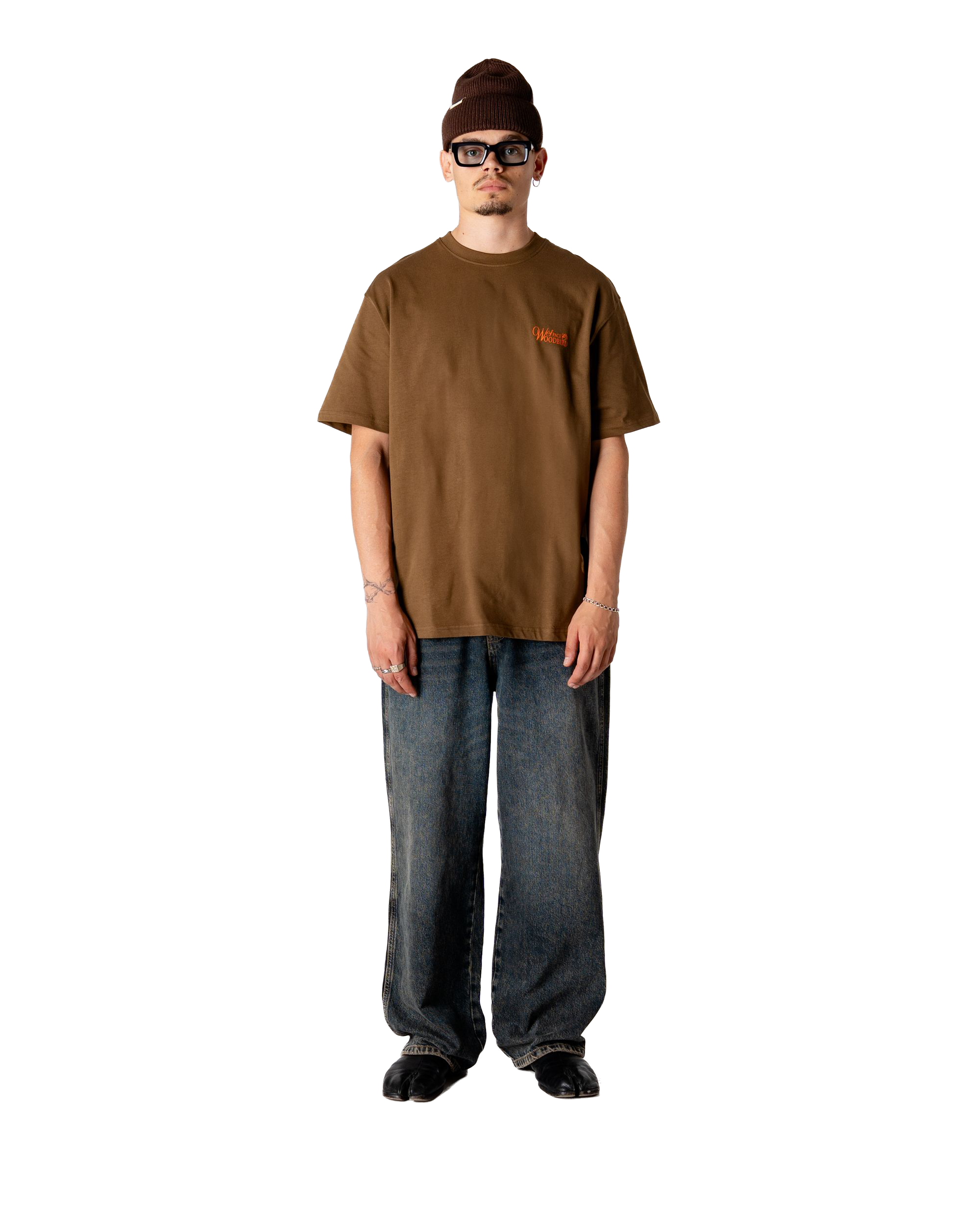 Woodbird WBBaine Flower Tee T-Shirts Dark Brown