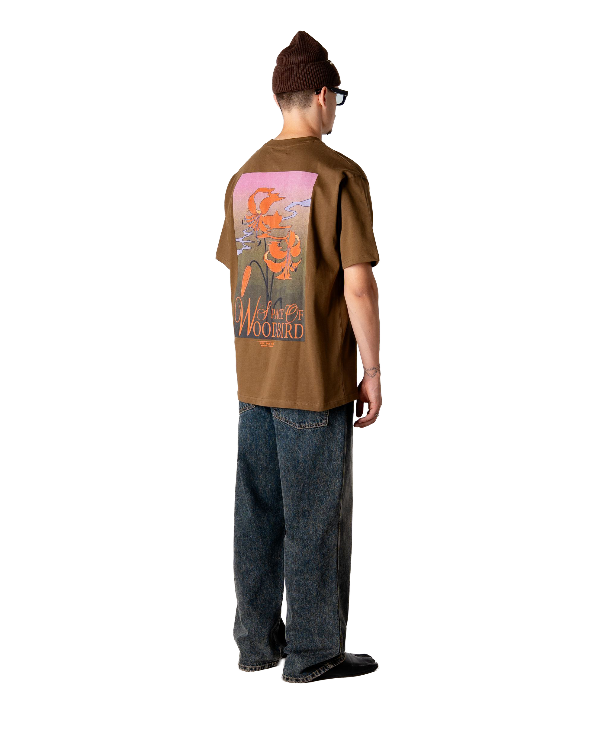 Woodbird WBBaine Flower Tee T-Shirts Dark Brown