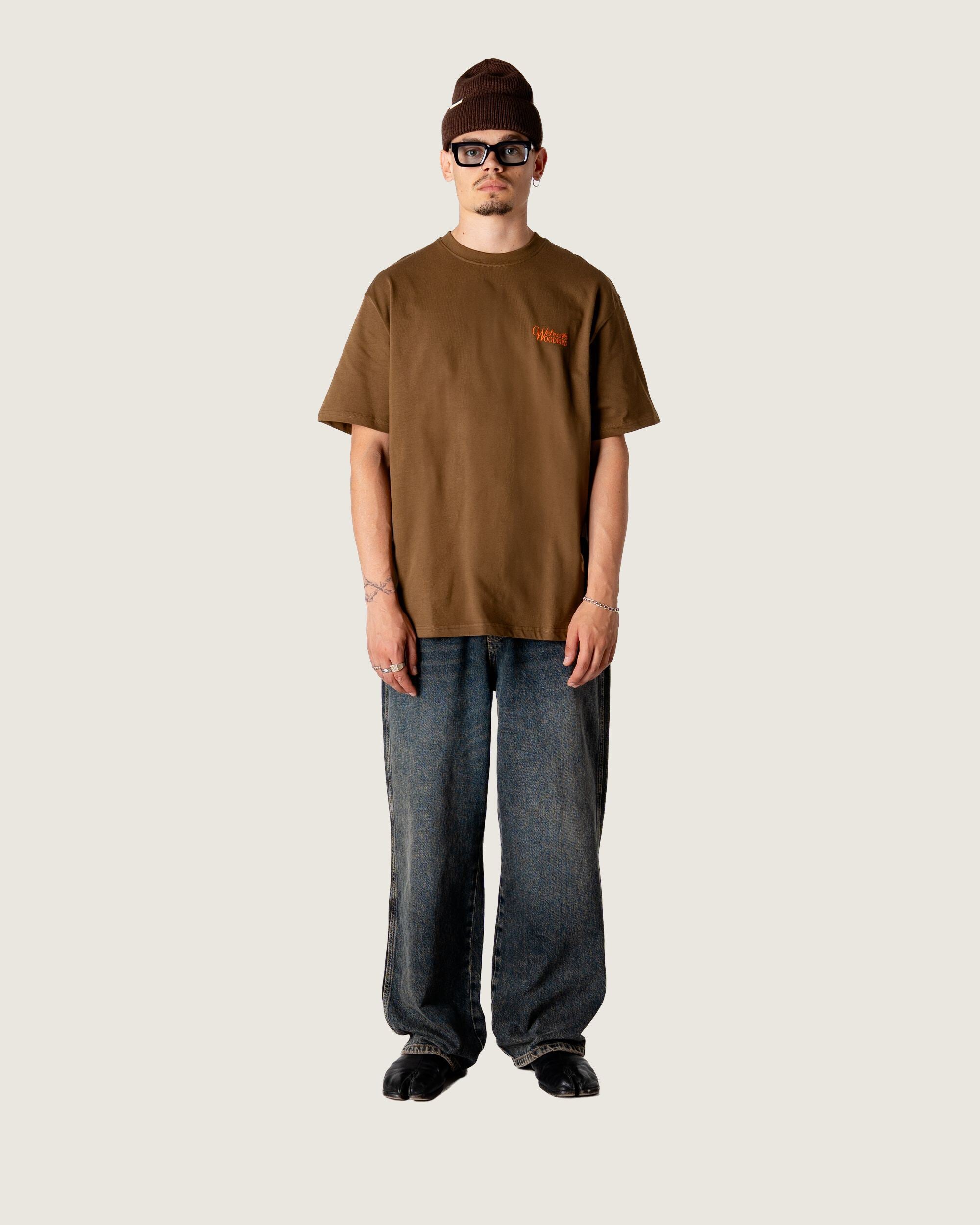 Woodbird WBBaine Flower Tee T-Shirts Dark Brown
