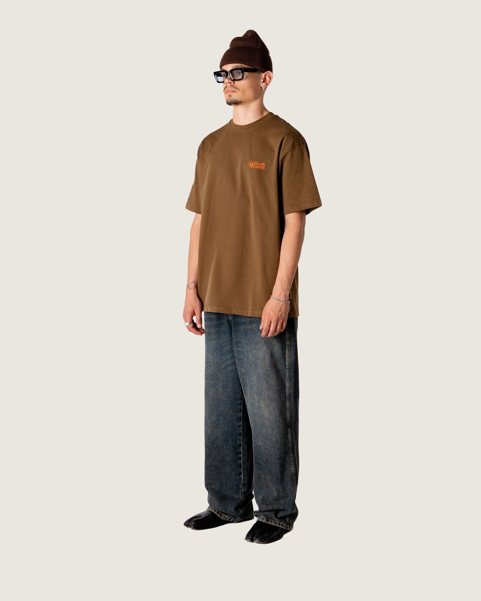 Woodbird WBBaine Flower Tee T-Shirts Dark Brown