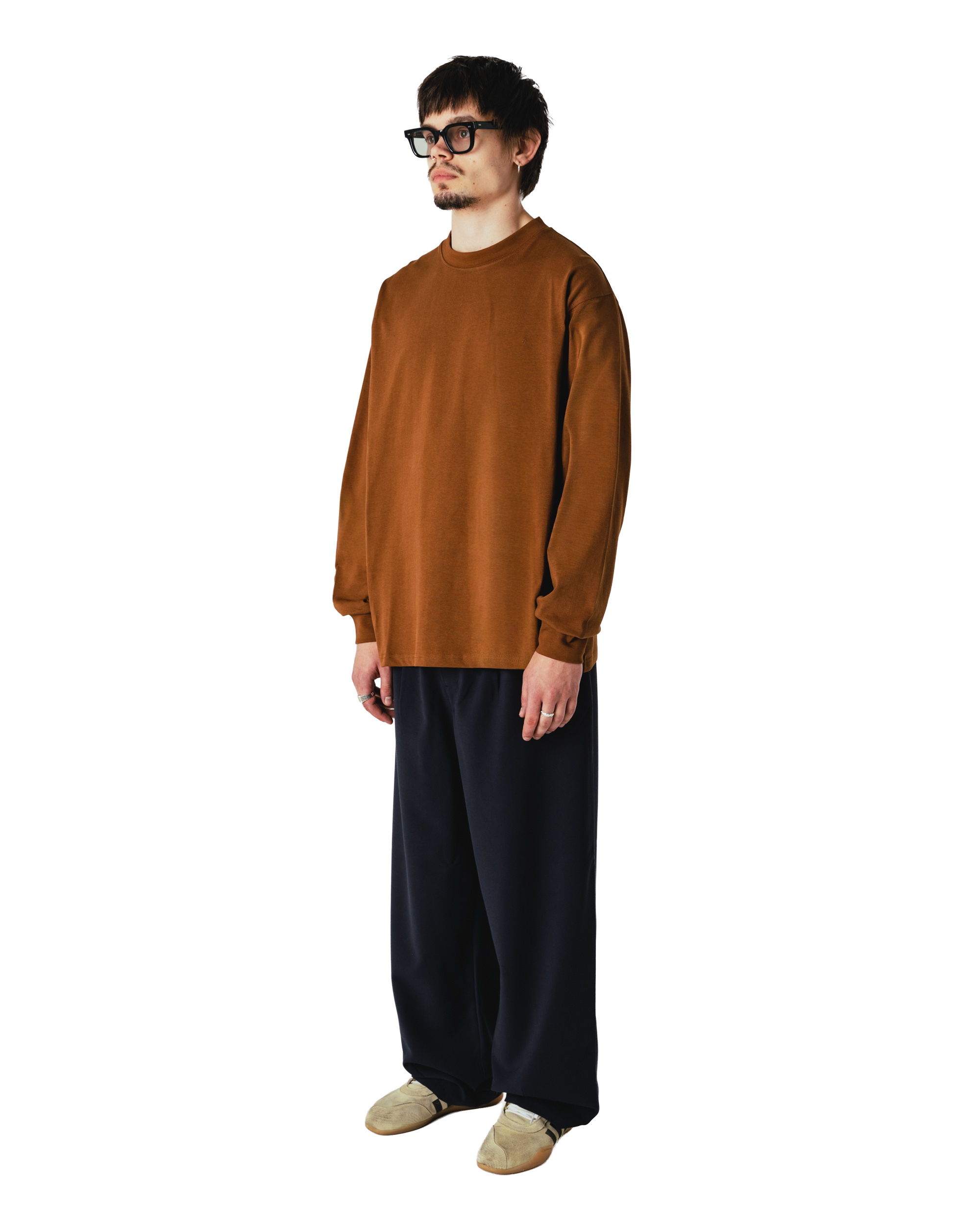 Woodbird WBBaine LS Tee T-Shirts Mid Brown