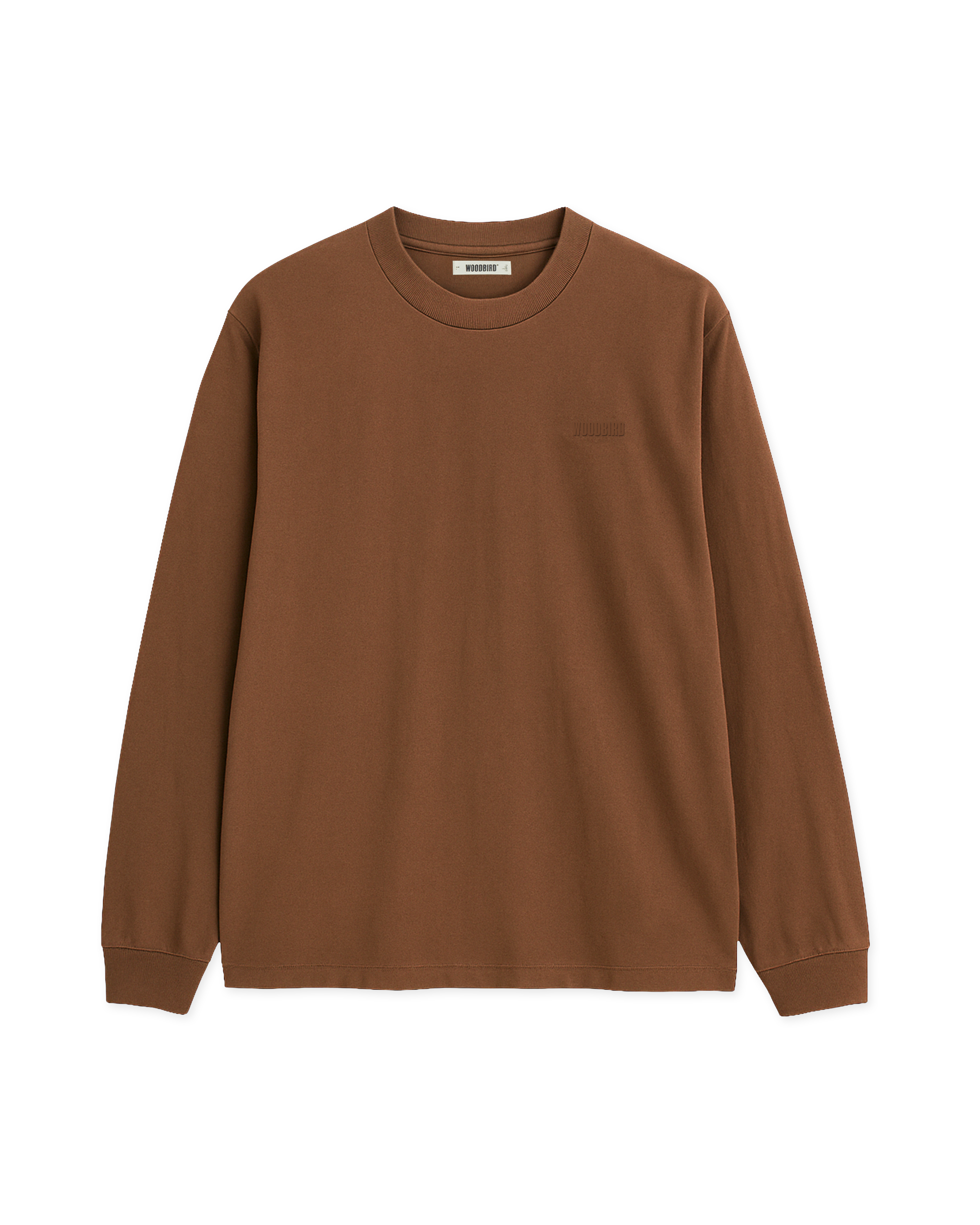 Woodbird WBBaine LS Tee T-Shirts Mid Brown