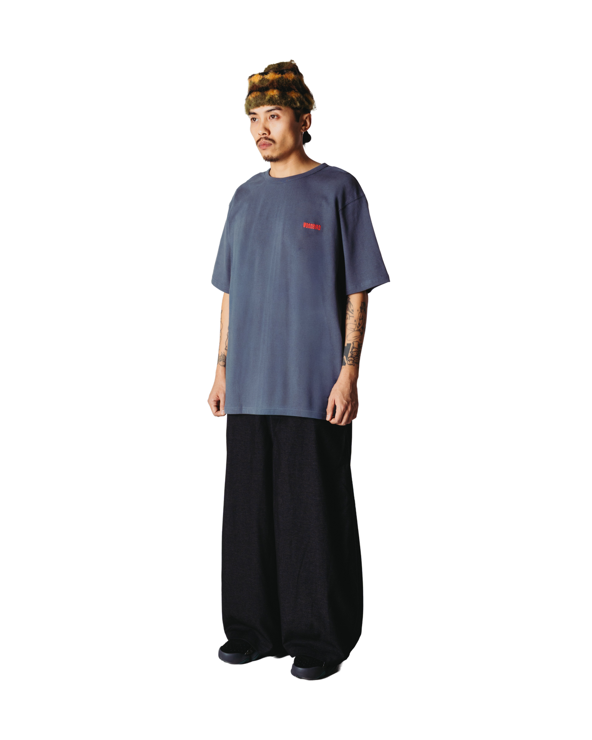 Woodbird WBBaine Mono Tee T-Shirts Slate Blue