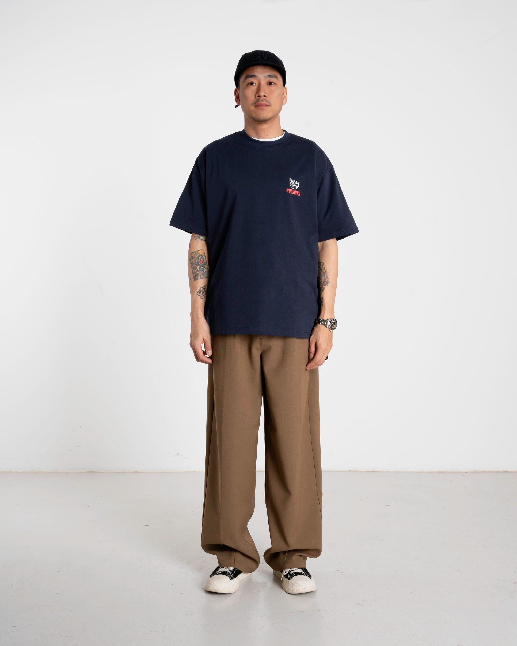 Woodbird WBBaine Noodle Tee T-Shirts Navy