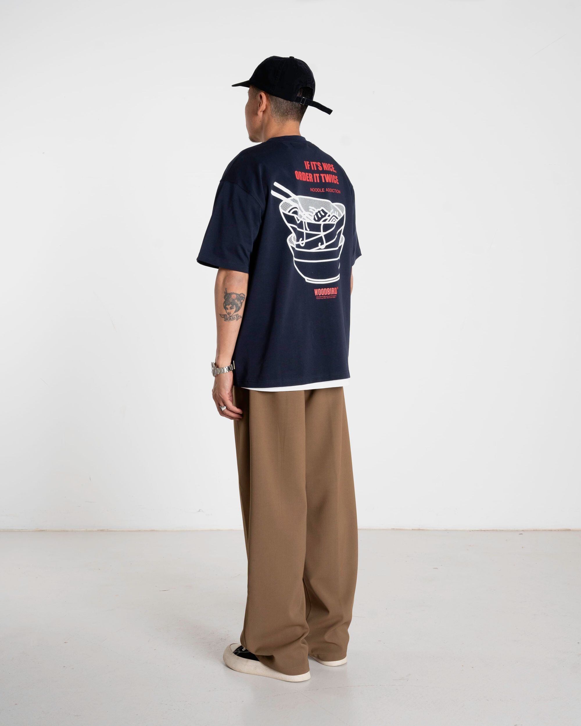 Woodbird WBBaine Noodle Tee T-Shirts Navy