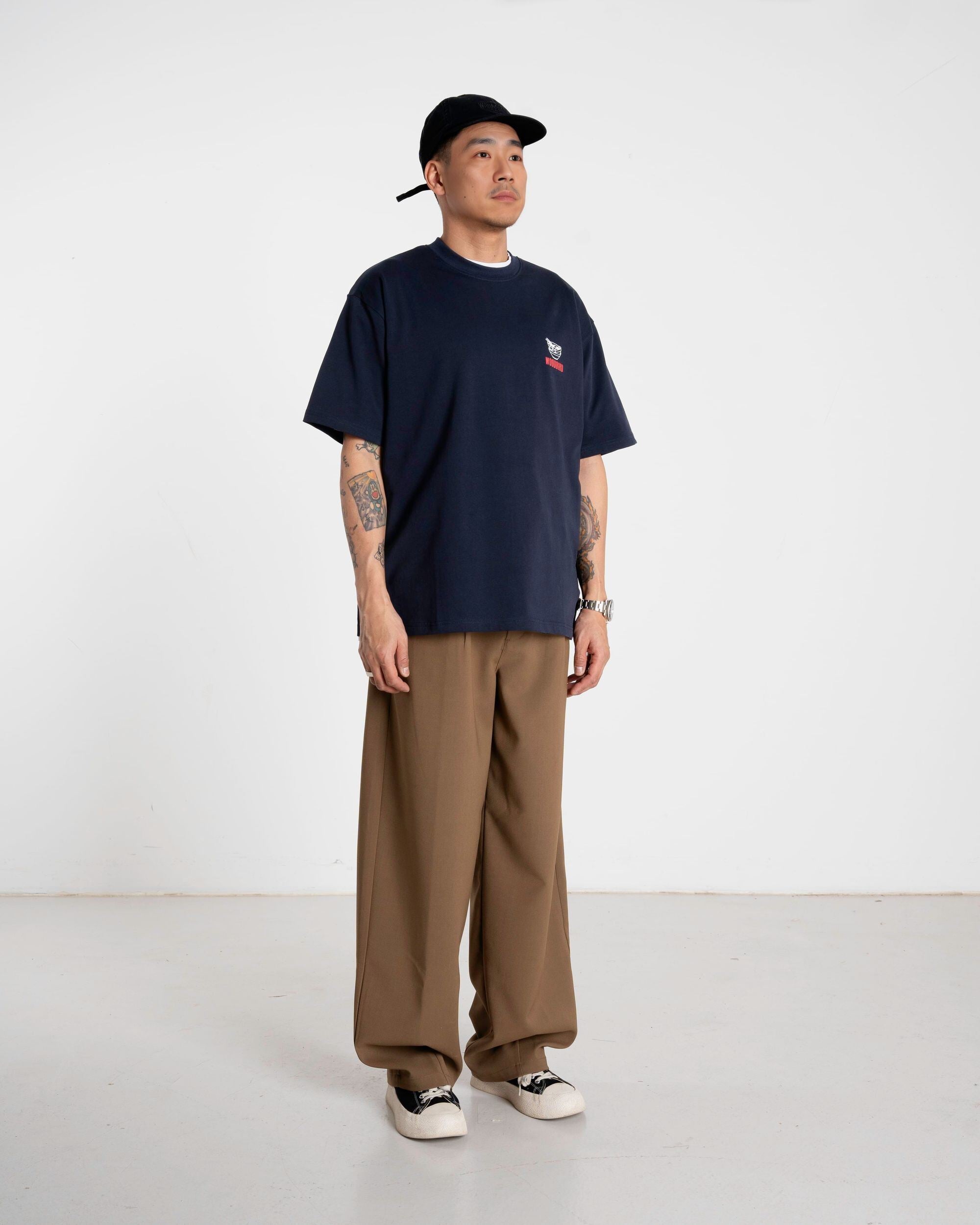 Woodbird WBBaine Noodle Tee T-Shirts Navy