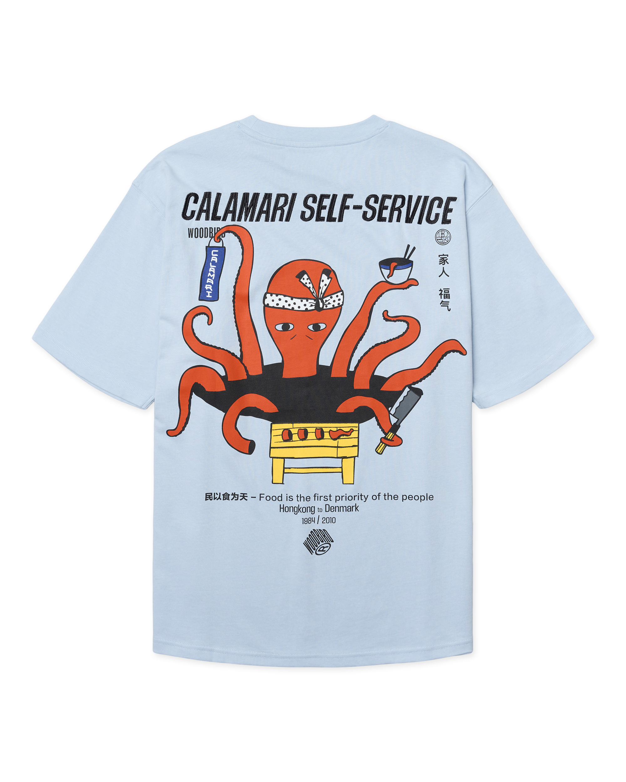 Woodbird WBBaine Octo Tee T-Shirts Dusty Blue