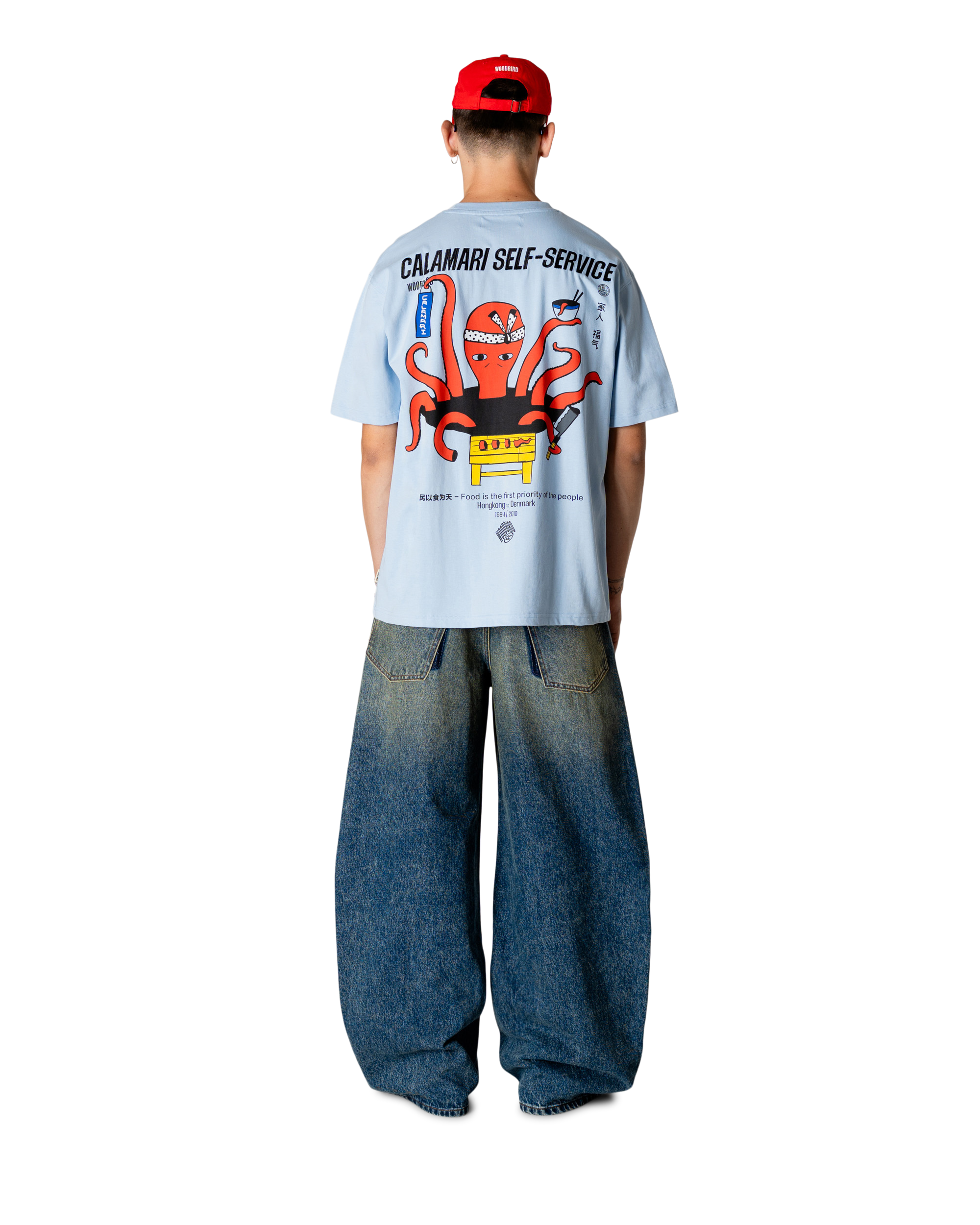 Woodbird WBBaine Octo Tee T-Shirts Dusty Blue