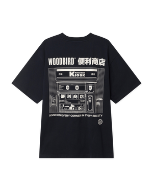 Woodbird WBBaine Shop Tee T-Shirts Dark Navy