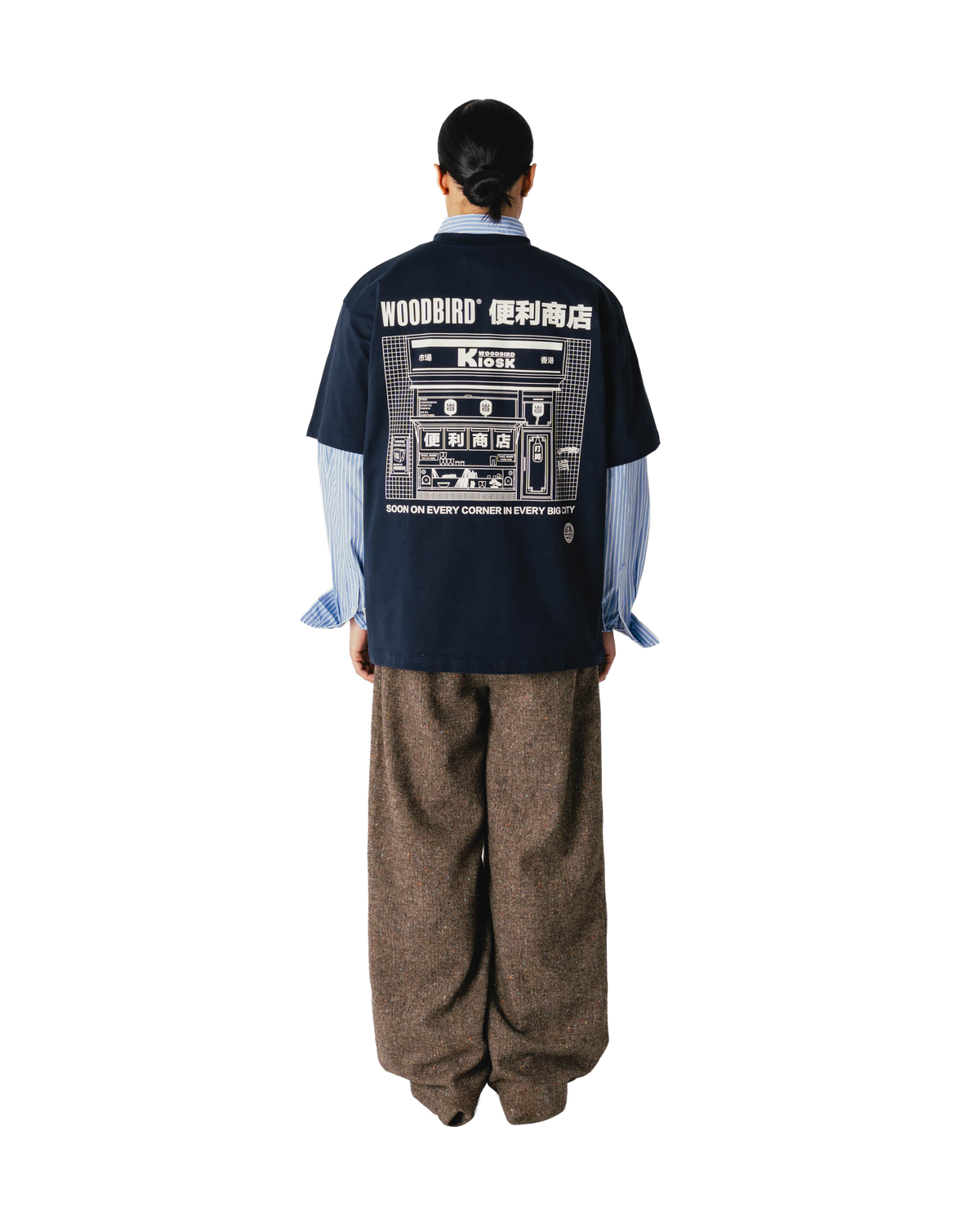Woodbird WBBaine Shop Tee T-Shirts Dark Navy