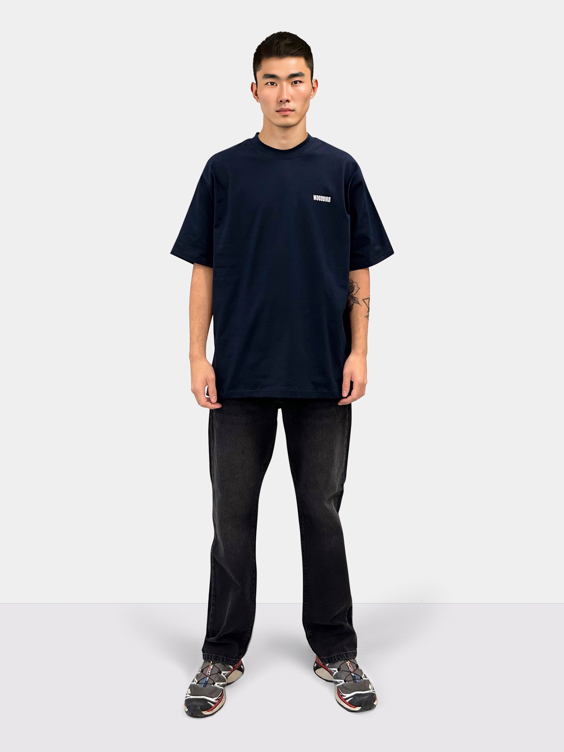 Woodbird WBBaine Sip Tee T-Shirts Navy