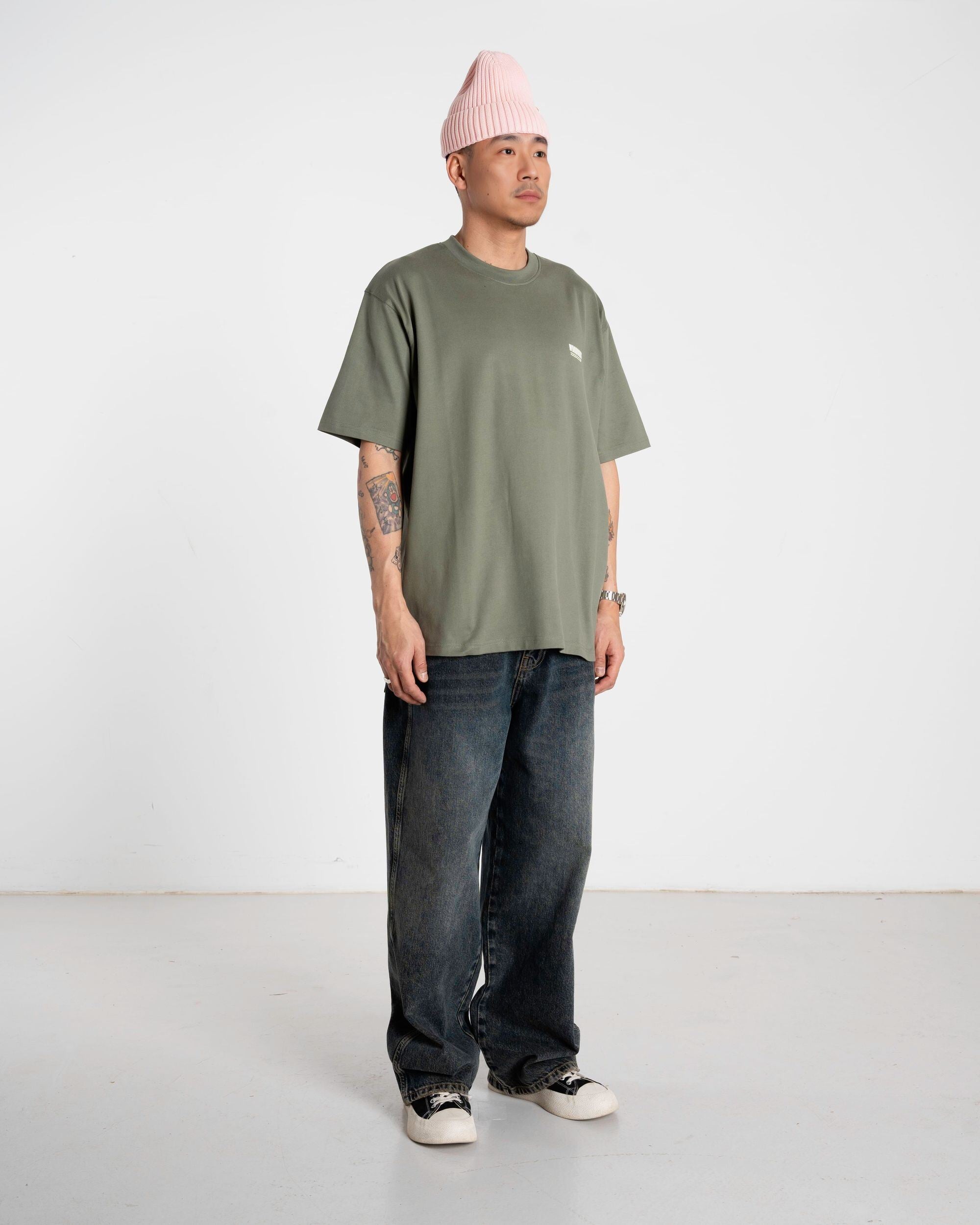 Woodbird WBBaine Soya Tee T-Shirts Grey-Green